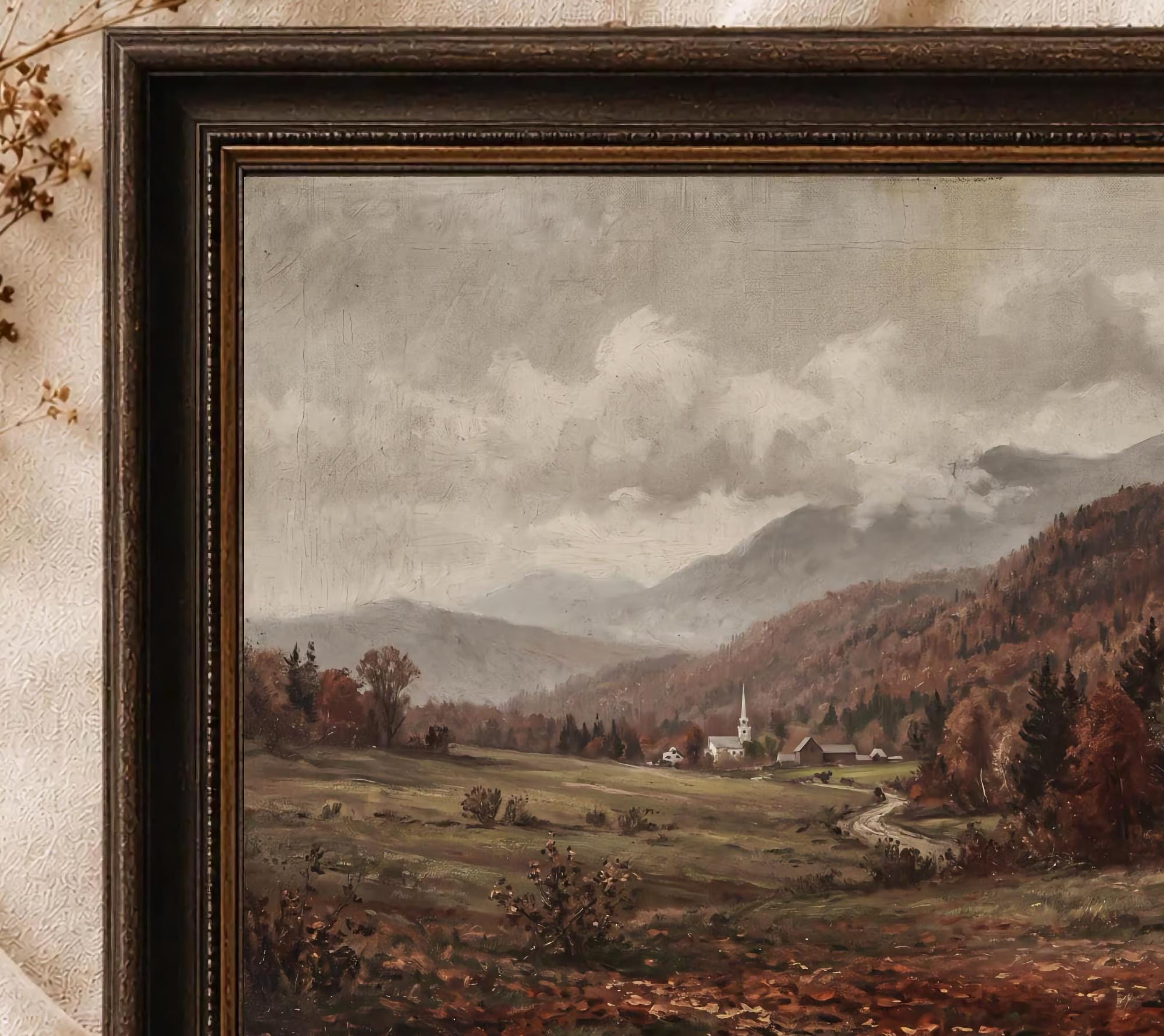Stowe Vermont Fall Wall Art Print | New England Autumn Landscape Inspired | Vintage Digital Download — image 2
