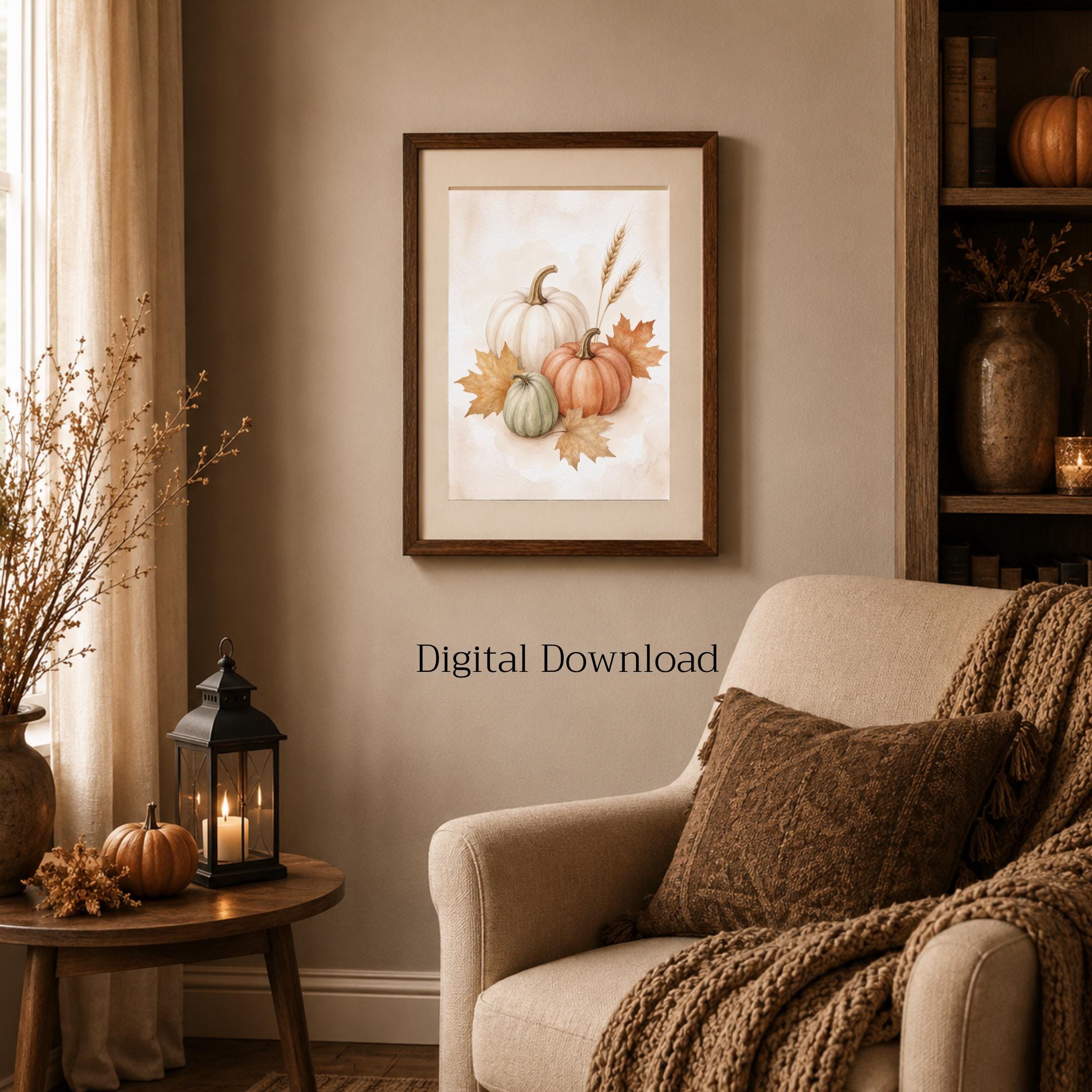 Pumpkin Printable Wall Art | Fall Harvest Botanical Print | Autumn Digital Download Decor — image 6