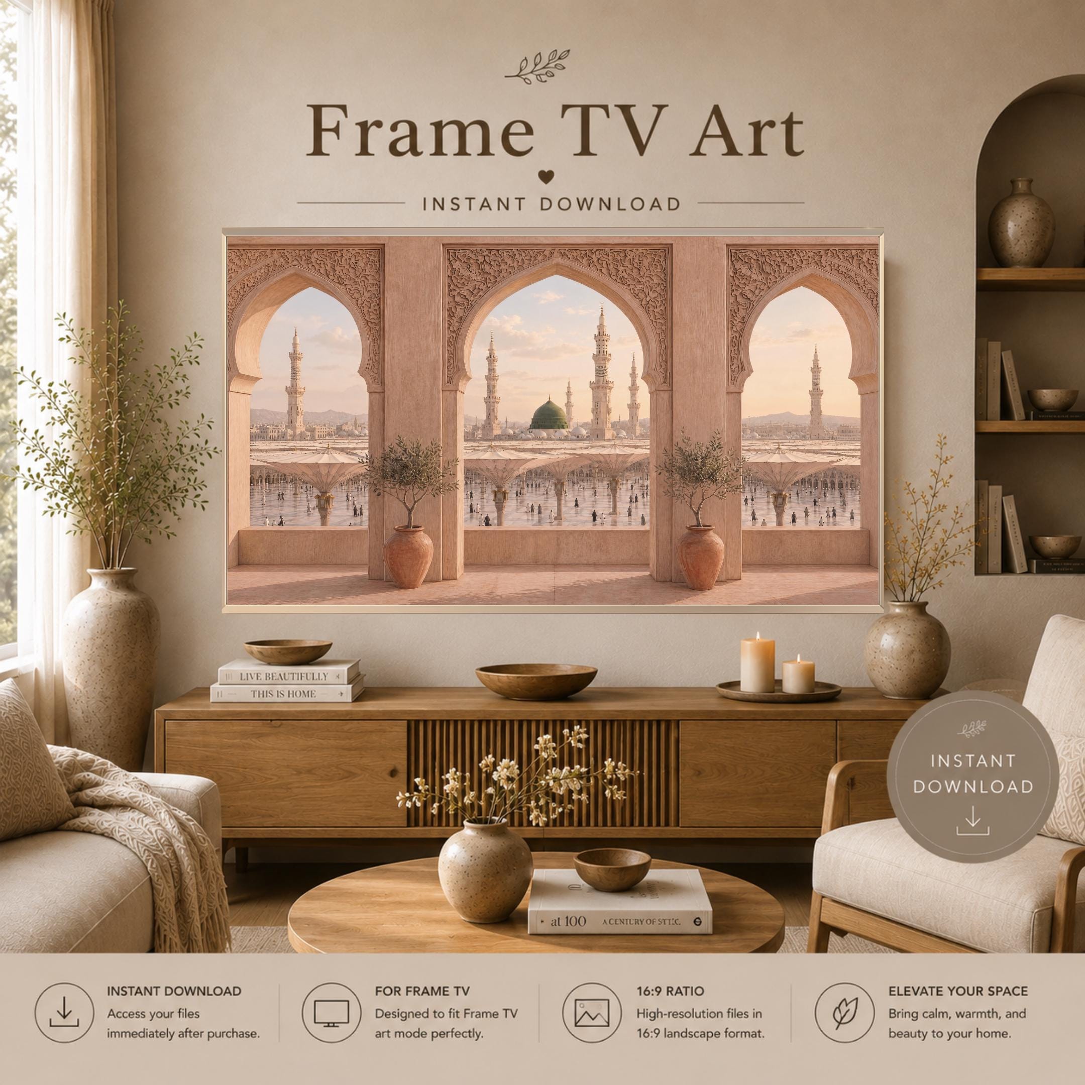 Medina Frame TV Art, Islamic Arch View Samsung The Frame, Muslim Home Decor (Digital Download) — image 2