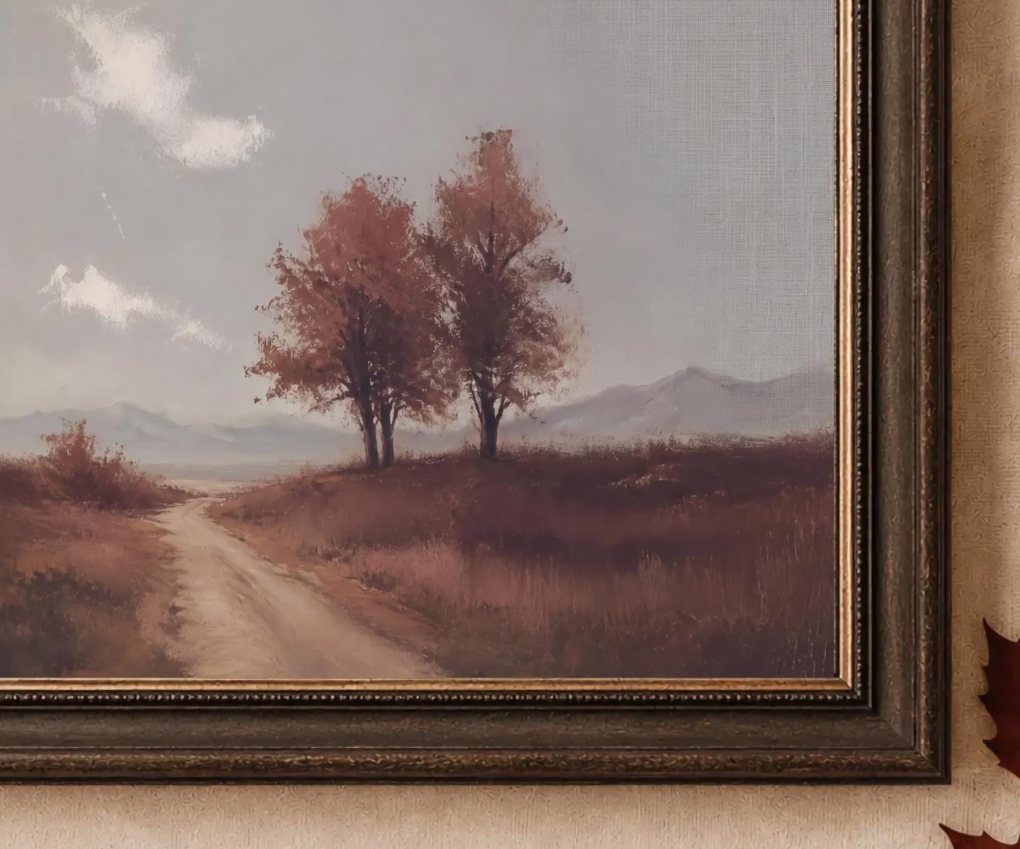 Autumn Country Road Wall Art | Vintage Fall Landscape Print | Rustic Farmhouse Digital Download — image 2