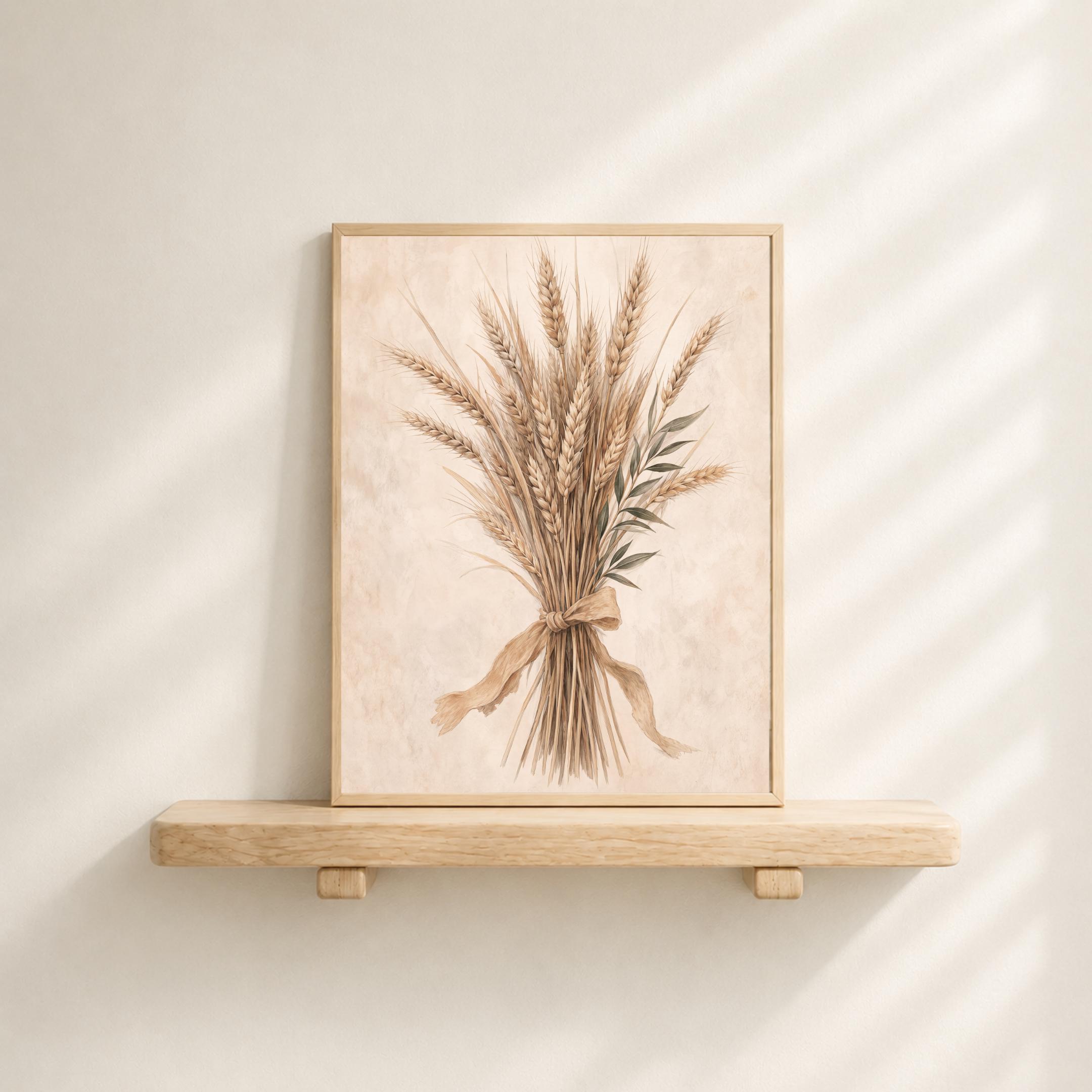 Wheat Bundle Fall Wall Art | Rustic Harvest Botanical Print | Farmhouse Printable Digital Download — image 3