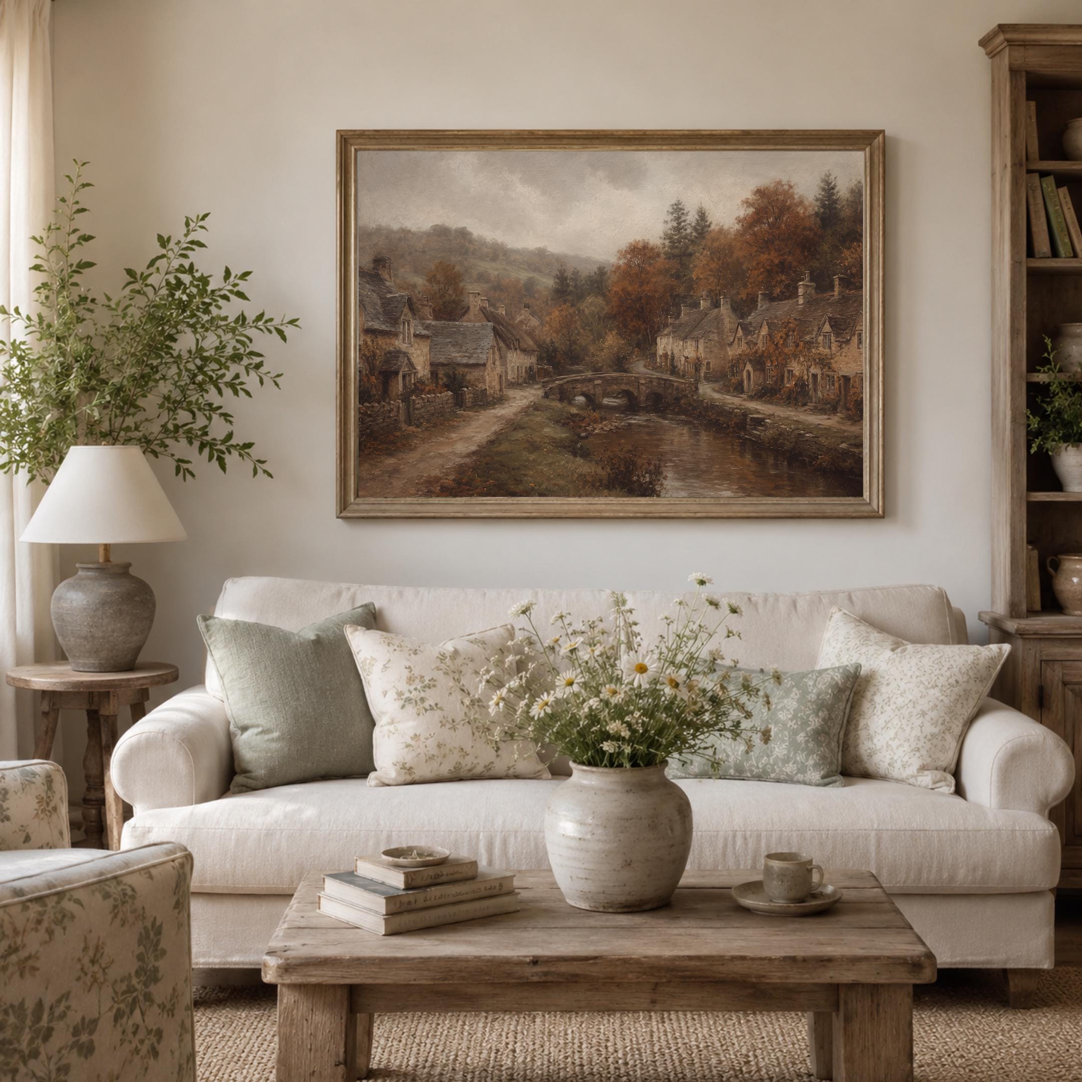 Cotswolds Fall Wall Art | English Cottage Village Print | Vintage Farmhouse Digital Download — image 8