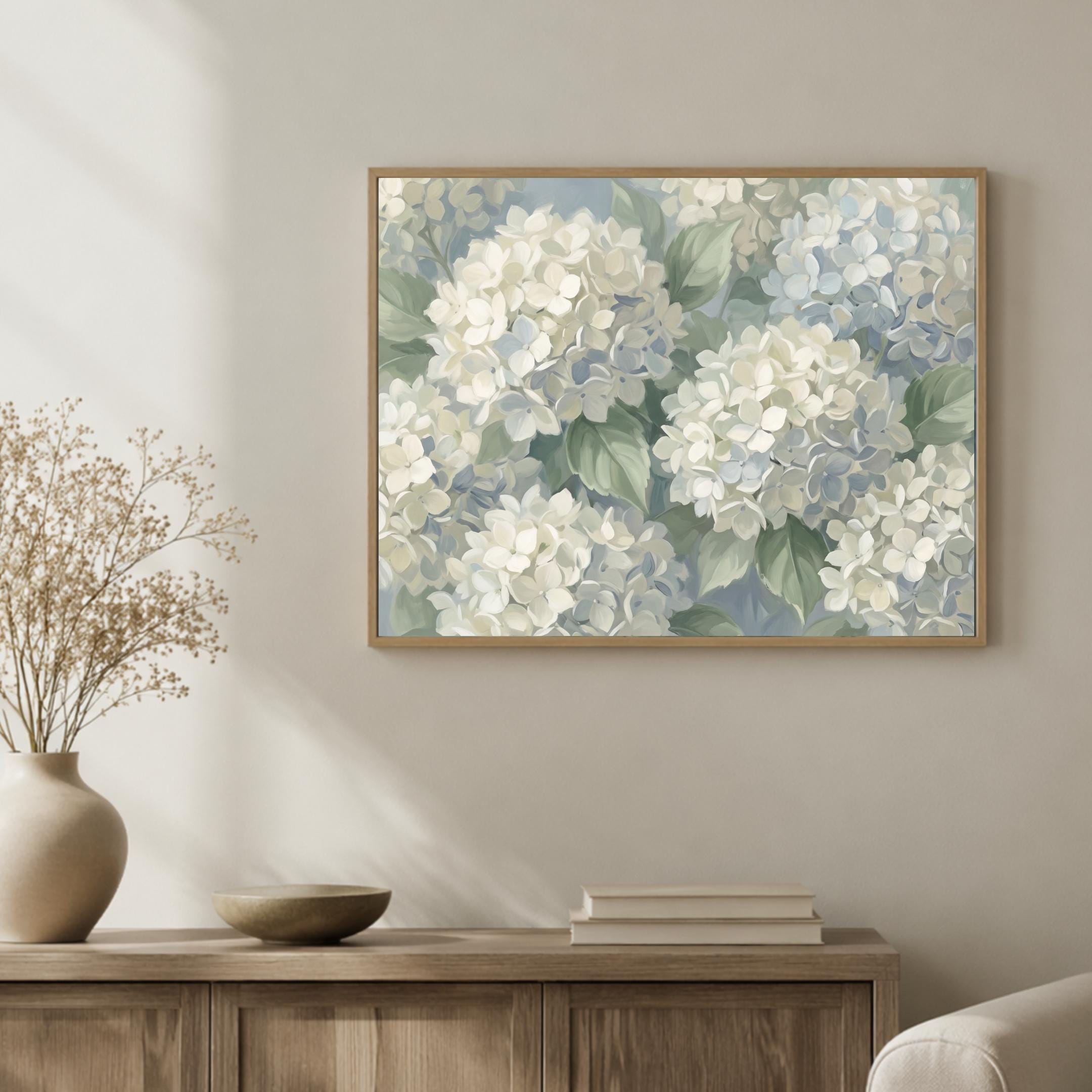 White Hydrangea Printable Wall Art | Neutral Floral Print | Cottage Floral Decor (Digital Download) — image 7