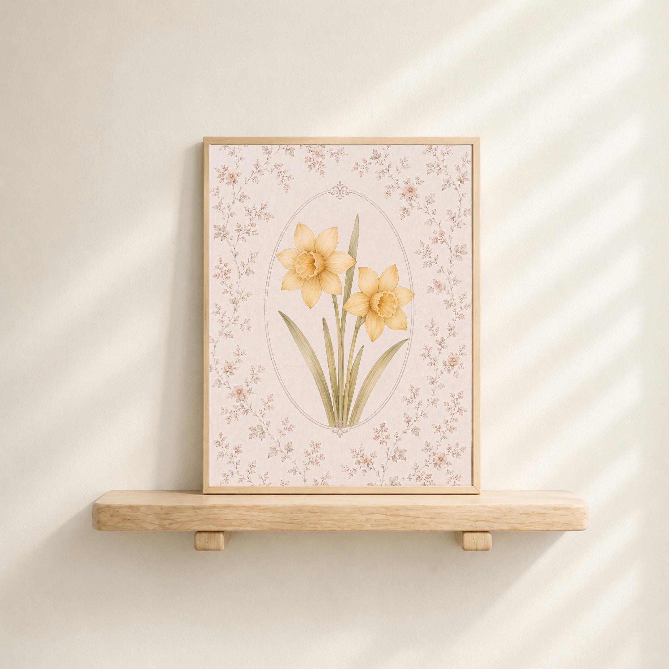 March Birth Month Flower Print | Daffodil Printable Wall Art | Vintage Botanical Gift Digital Download — image 5