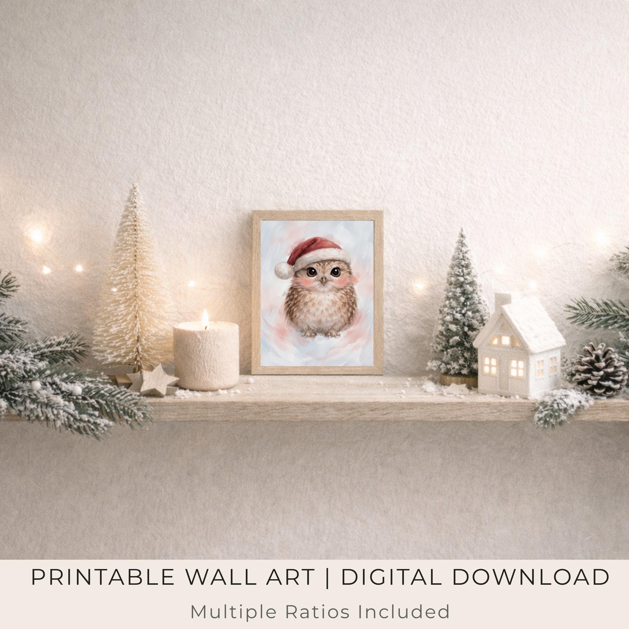 Little Christmas Owl in a Santa Hat — image 4