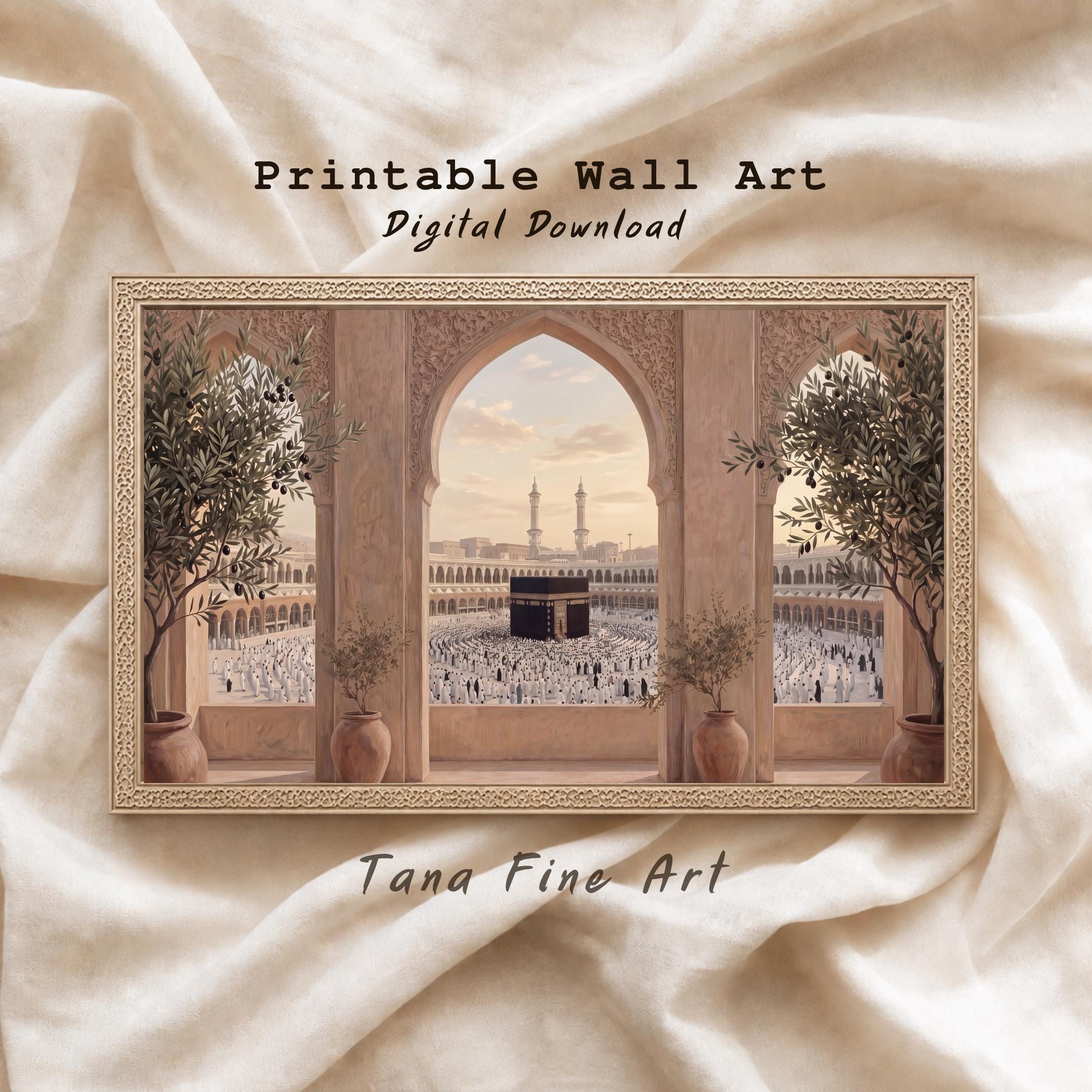 Kaaba Medina Arch View Islamic Wall Art Set, Muslim Home Decor (Digital Download) — image 2