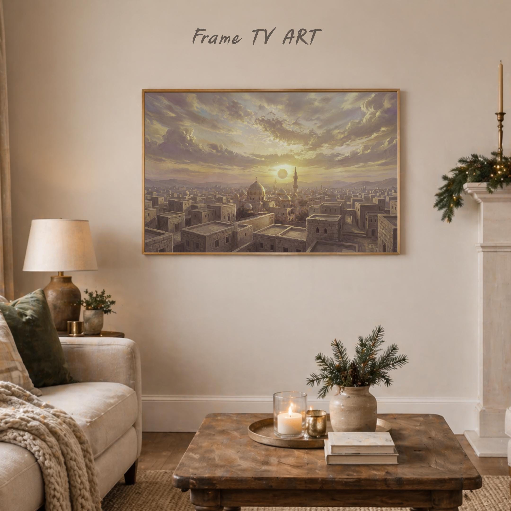 Islamic Sunset Cityscape Frame TV Art, Golden Skyline Art Mode Decor (Digital Download) — image 4