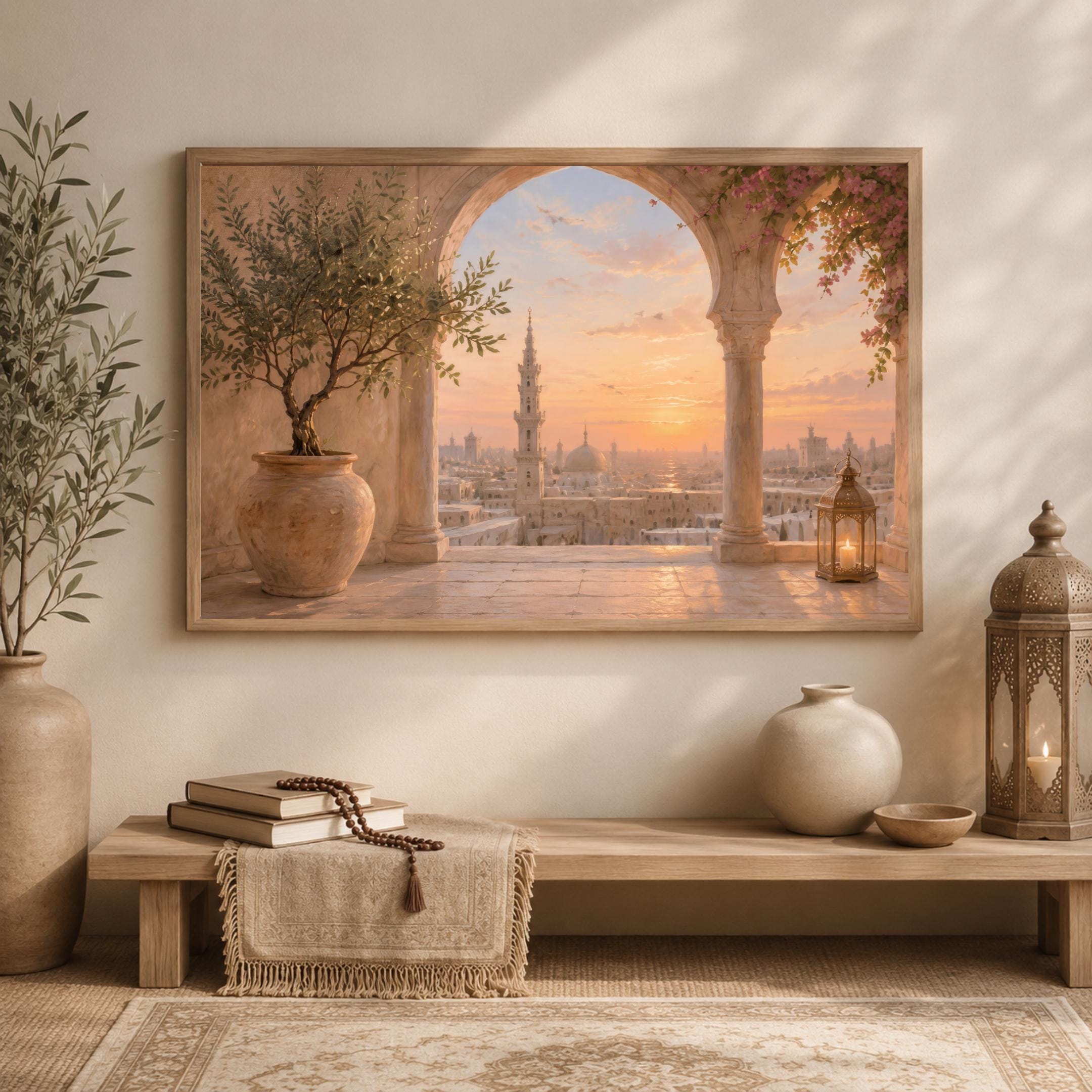 Sunset Mosque View beyond the Olive Tree — image 6