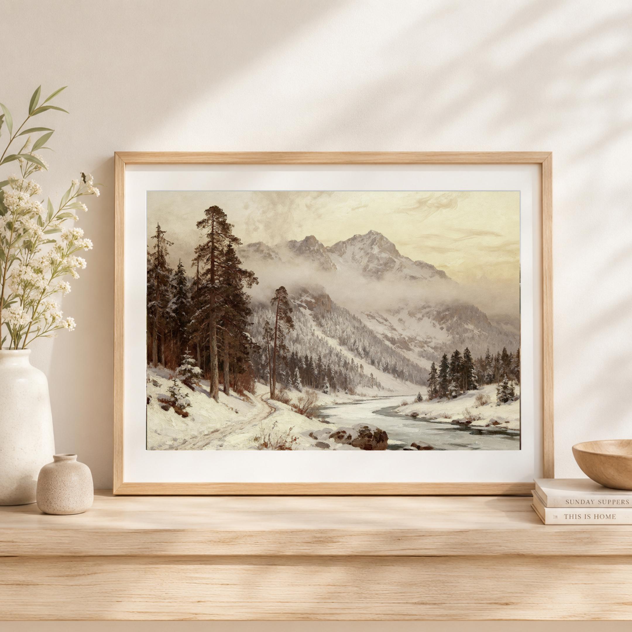Alpine River through the Snowy Pines — image 9