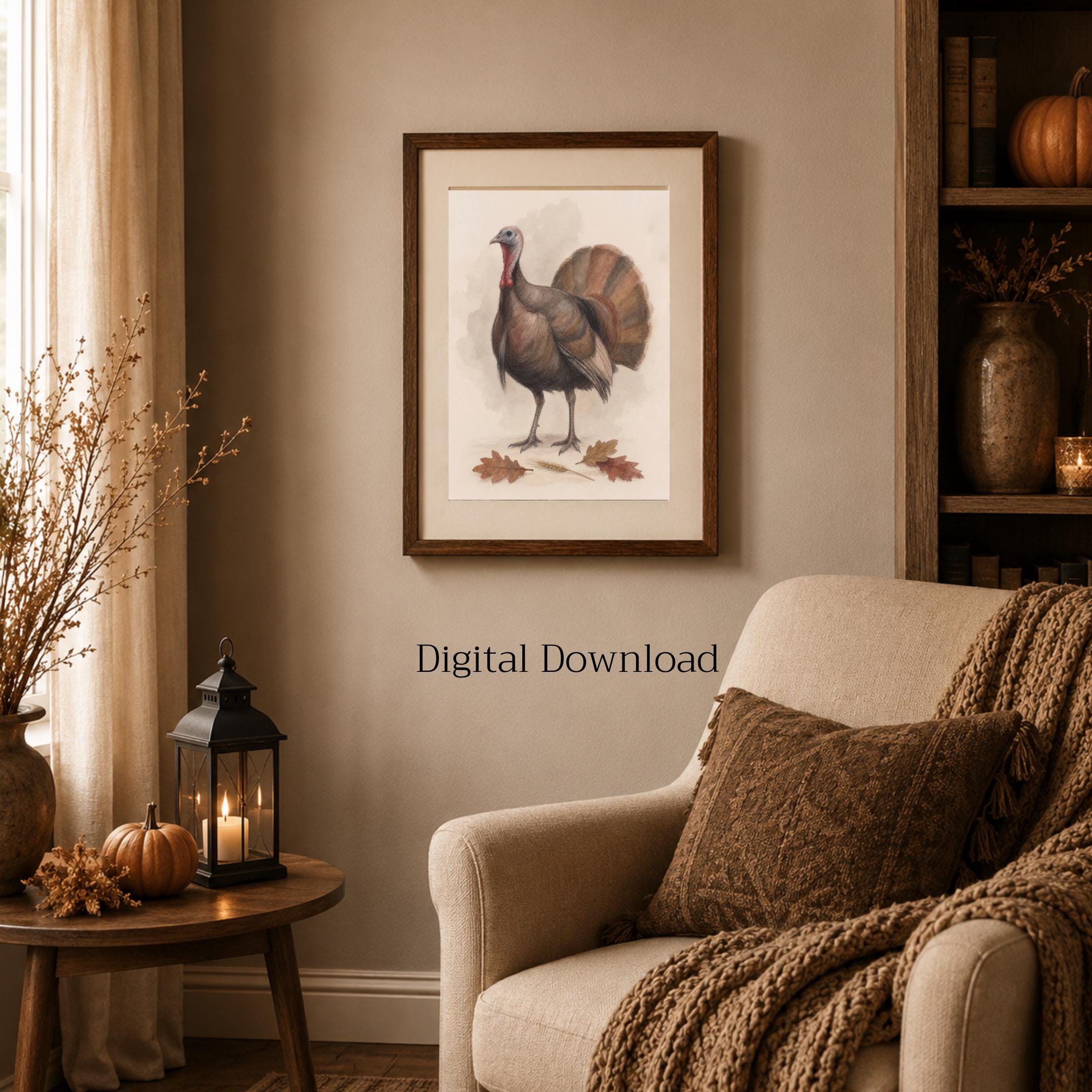 Vintage Turkey Wall Art | Thanksgiving Bird Print | Fall Printable Digital Download — image 5