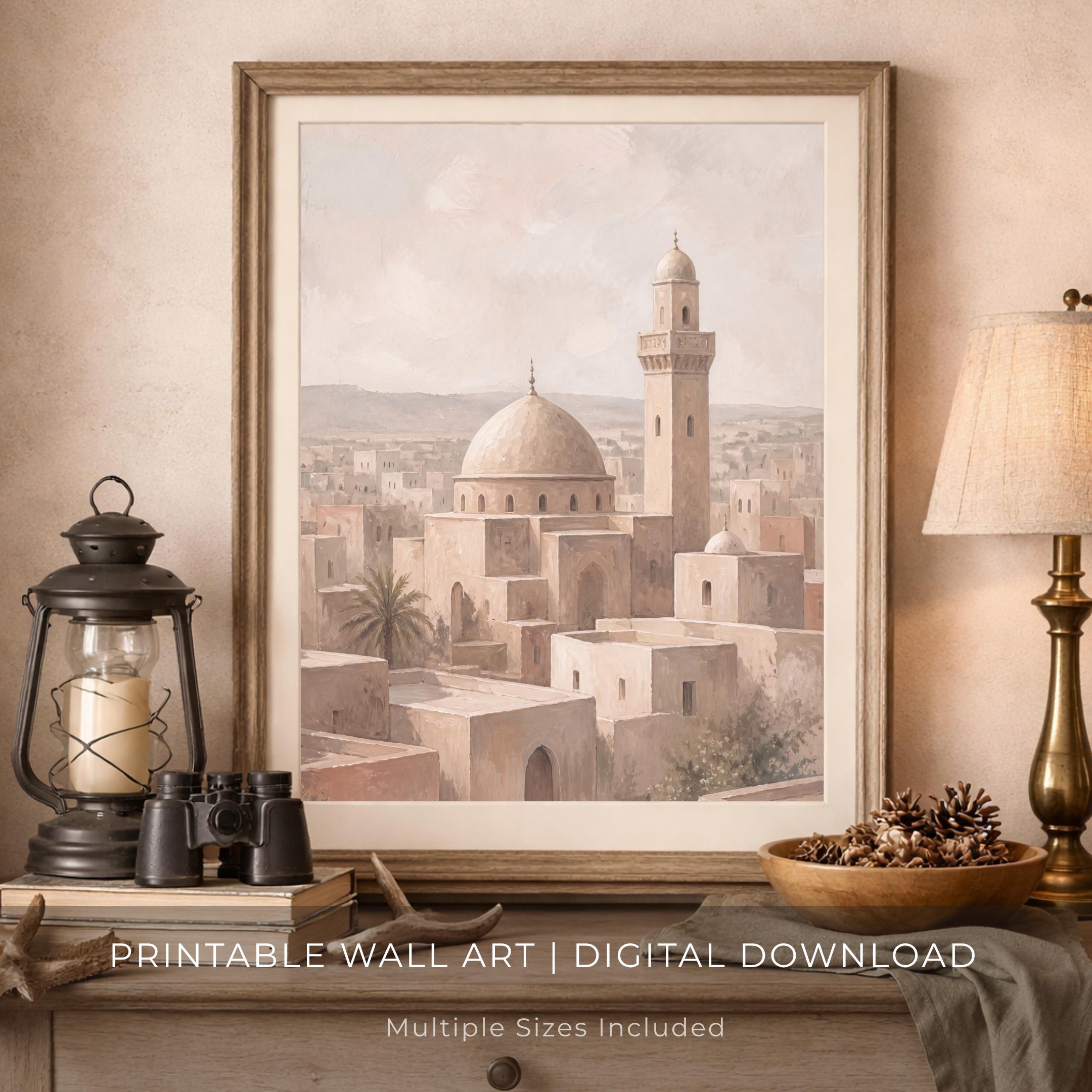 Pale Mosque above the Desert Rooftops — image 5