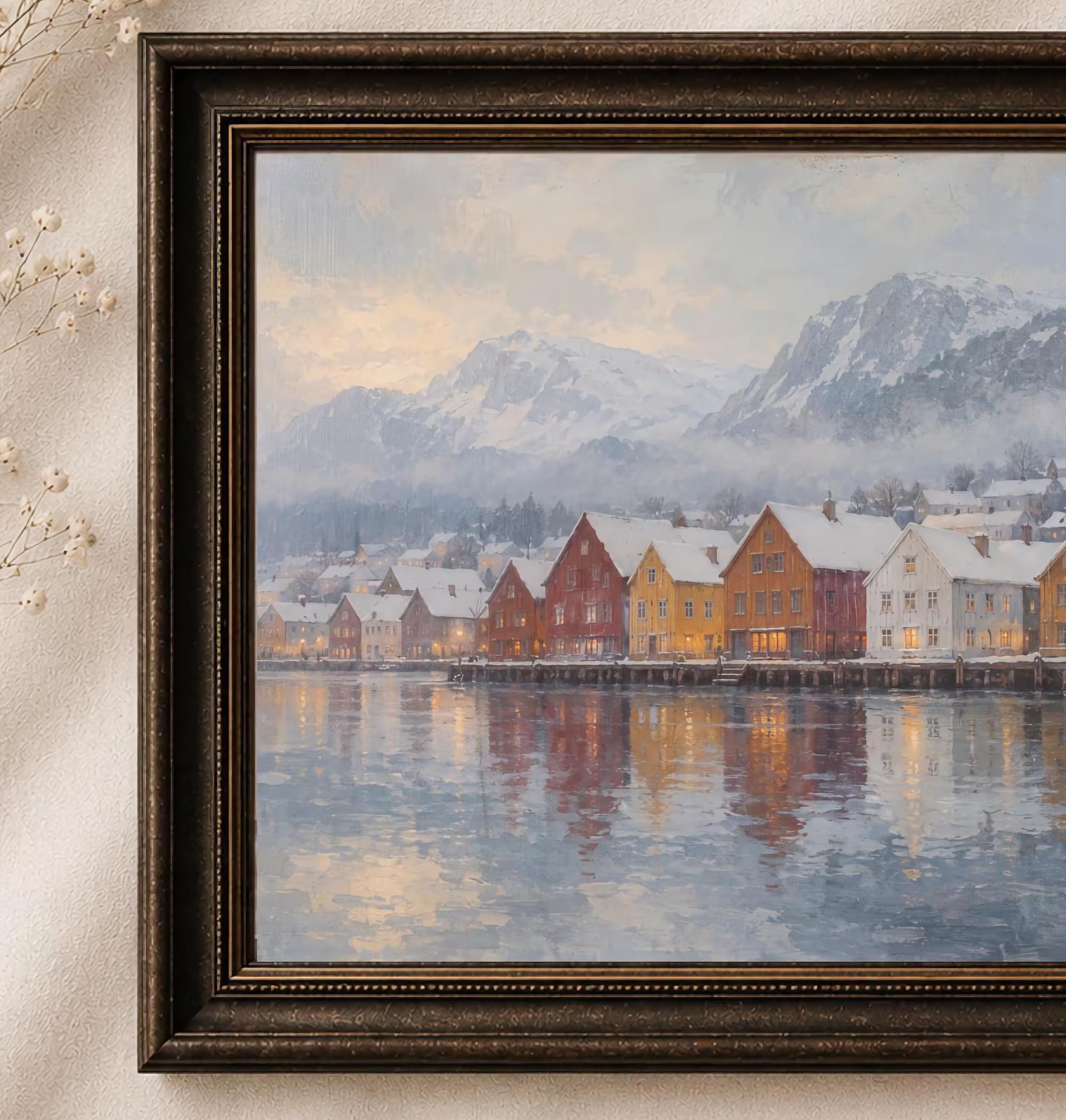 Colorful Houses beside the Winter Fjord — image 2