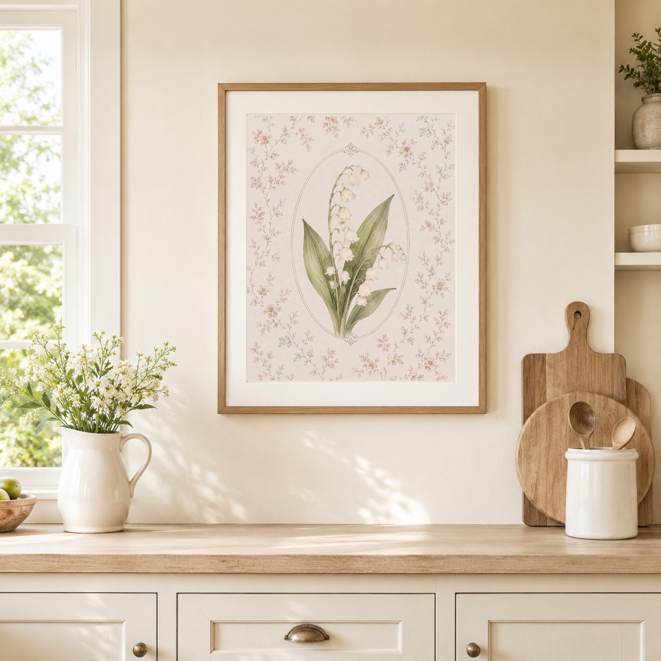 May Birth Month Flower Print | Lily of the Valley Printable Art | Vintage Digital Download — image 7