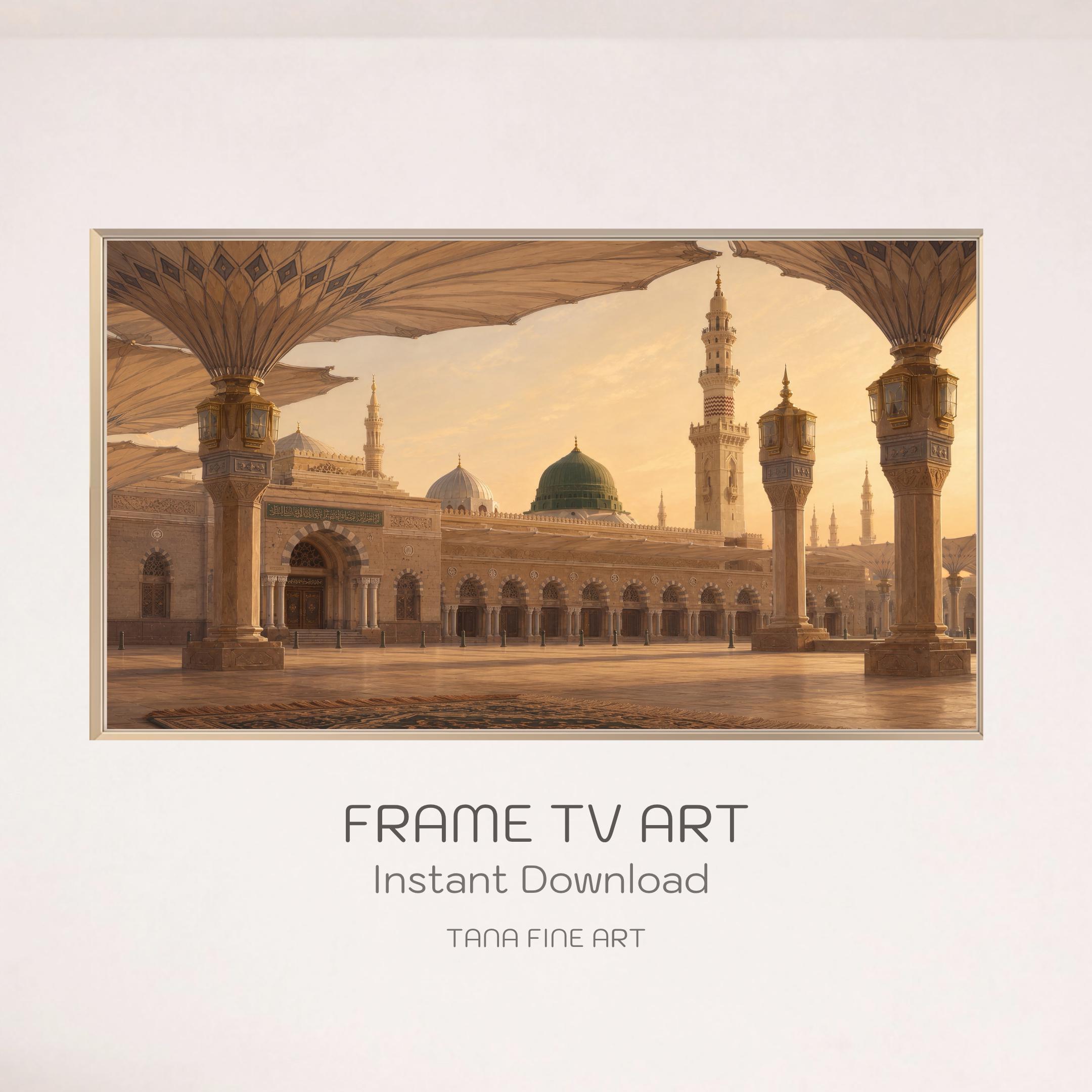 Medina Prayer Room Islamic Frame TV Art, Islamic Mosque Digital Download for Samsung Display