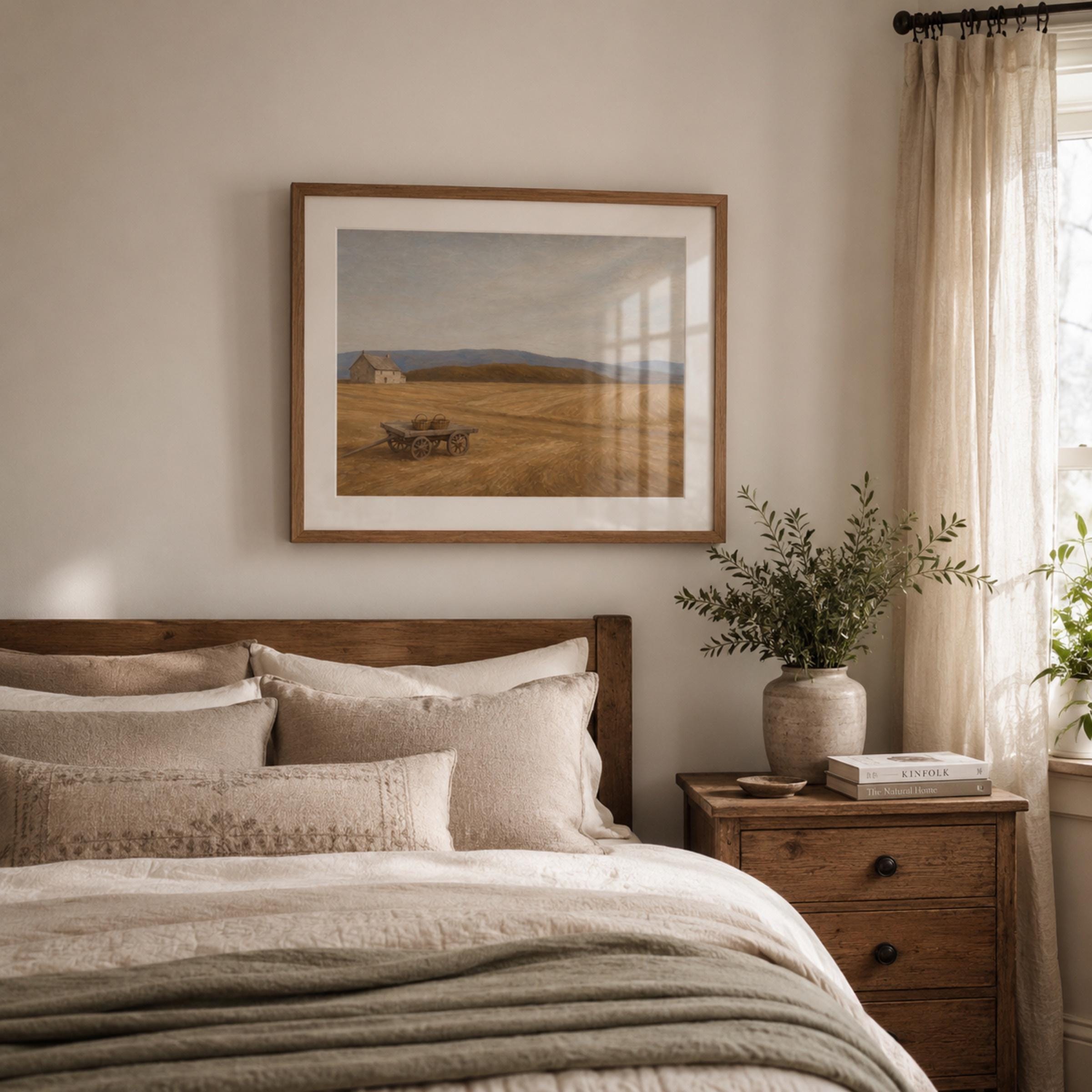 Fall Landscape Wall Art | Rustic Harvest Field Print | Farmhouse Printable Digital Download — image 2