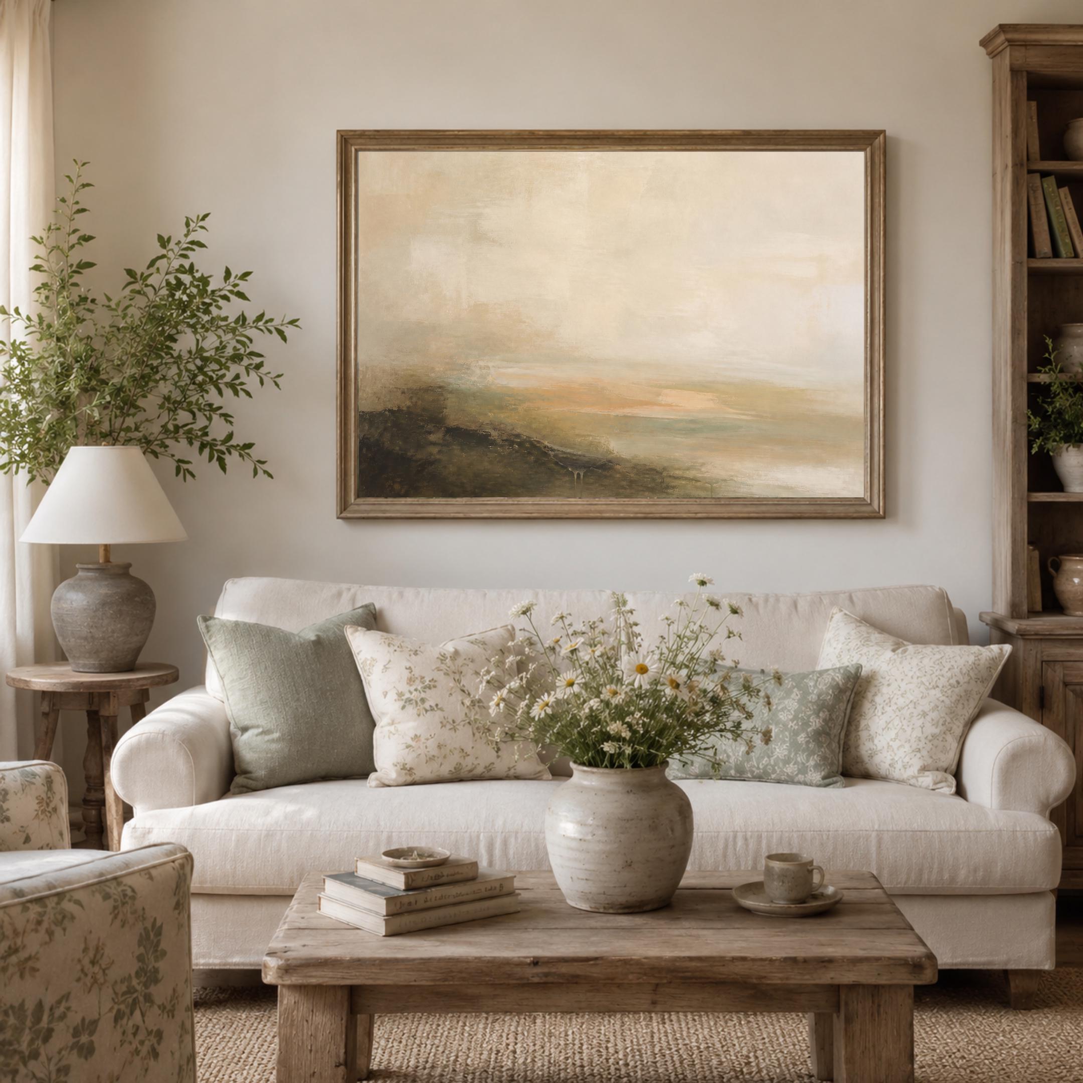 Abstract Landscape Wall Art | Neutral Minimalist Print | Modern Vintage Digital Download — image 6
