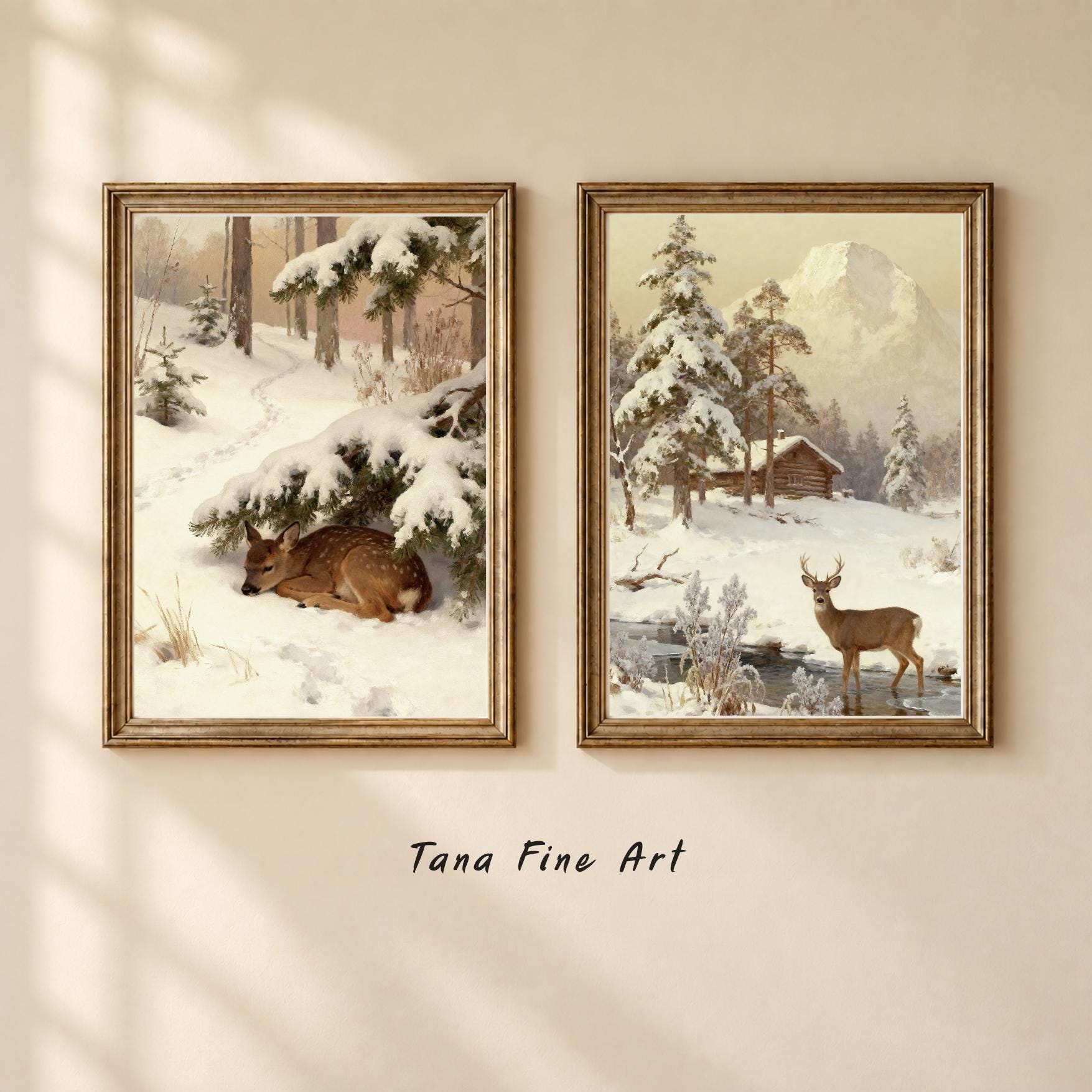 Winter Deer & Woodland Scenes — Set of 5 — image 3