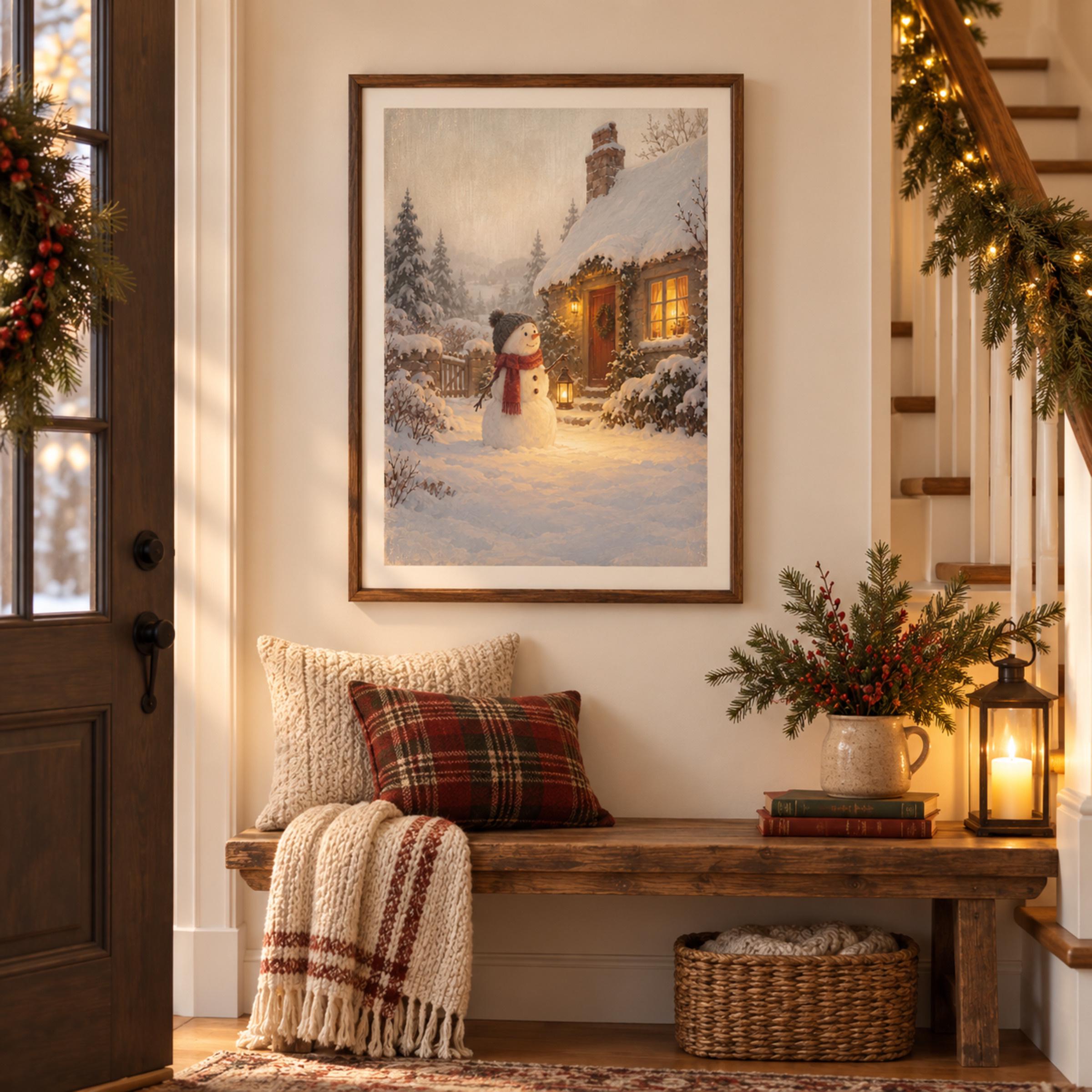 Snowman at the Cottage Door — image 3