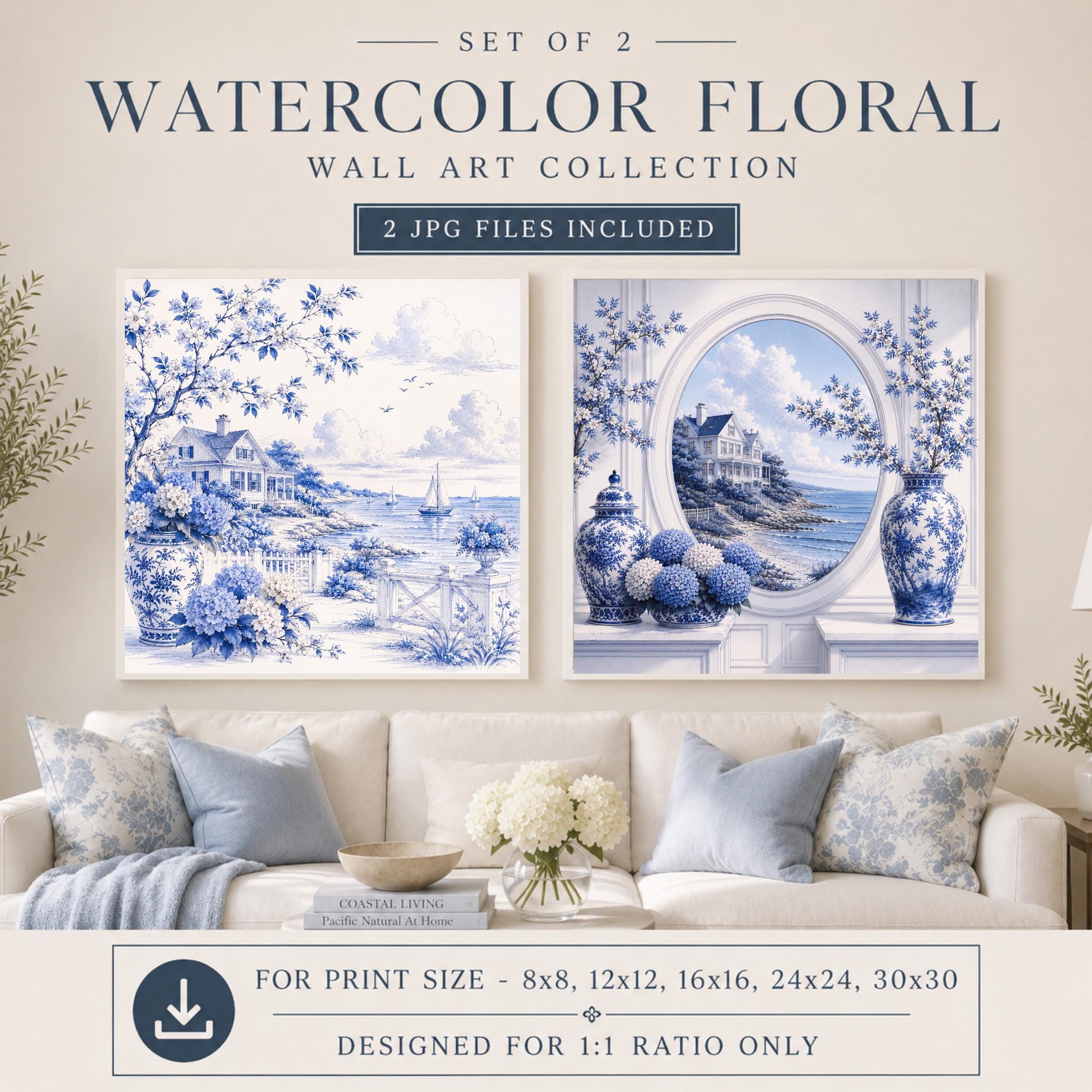 Hydrangeas by the Sea — Coastal Pair