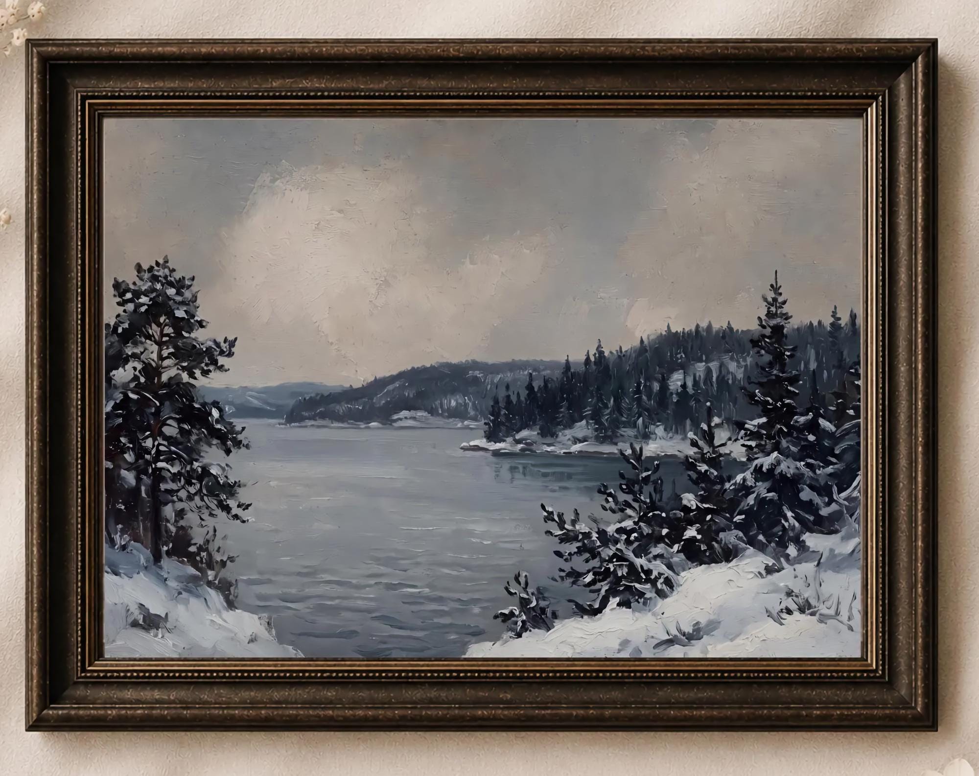 Snowy Pines around the Winter Lake — image 2