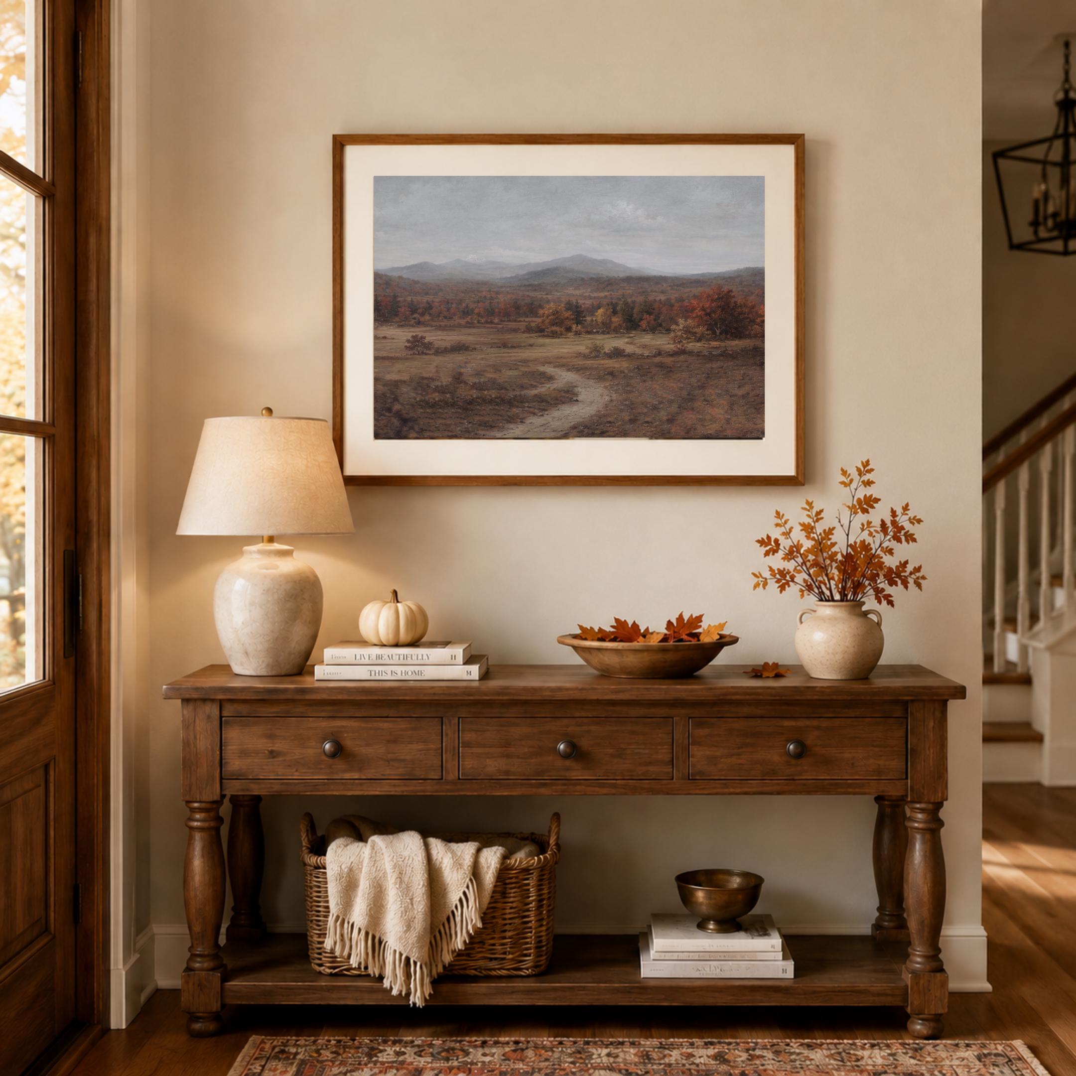 Moody Fall Landscape Wall Art Print, Vintage Autumn Countryside, Rustic Fall Decor (Digital Download) — image 5