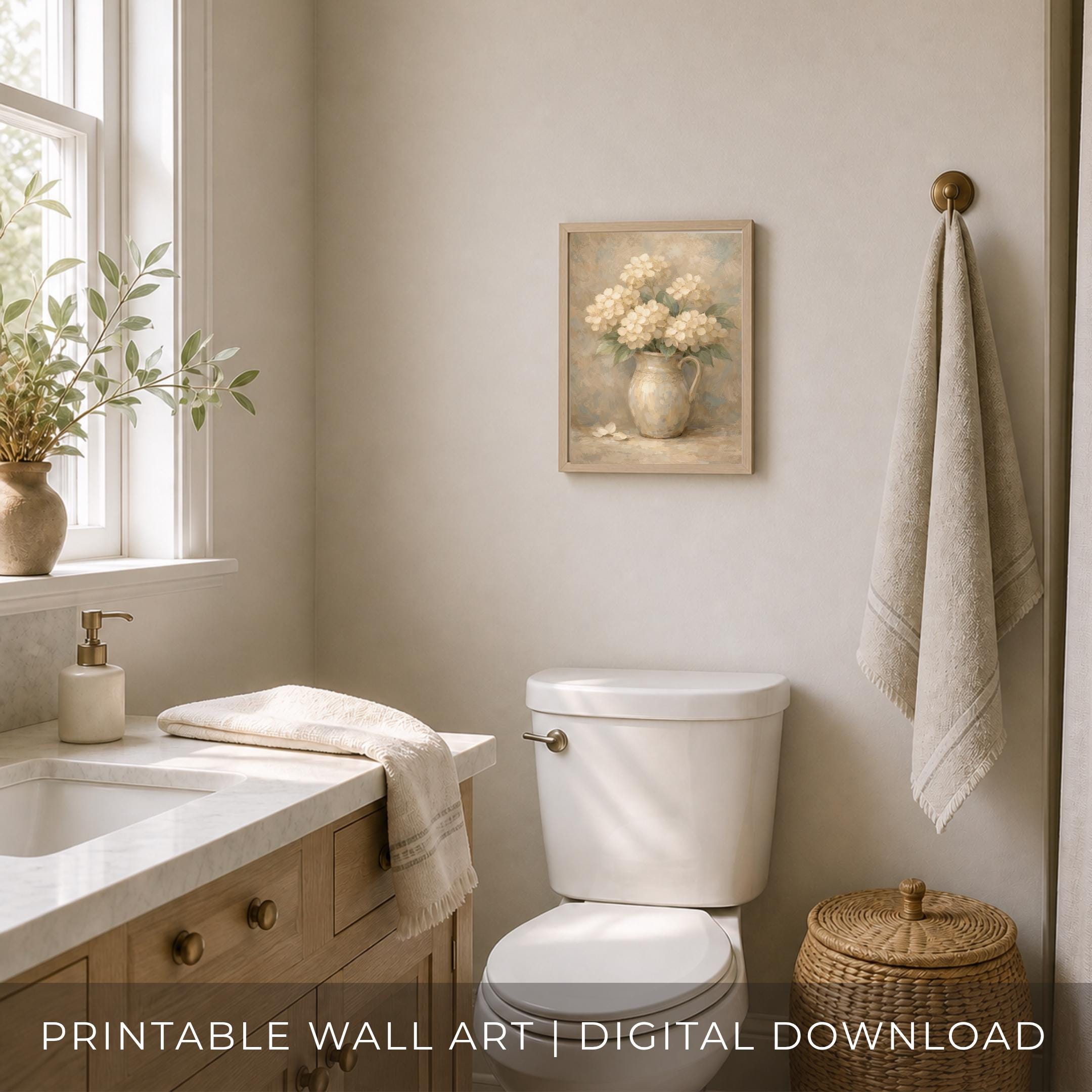 Vintage Hydrangea Wall Art Printable |  Flower in Jug | Farmhouse Floral Decor (Digital Download) — image 6