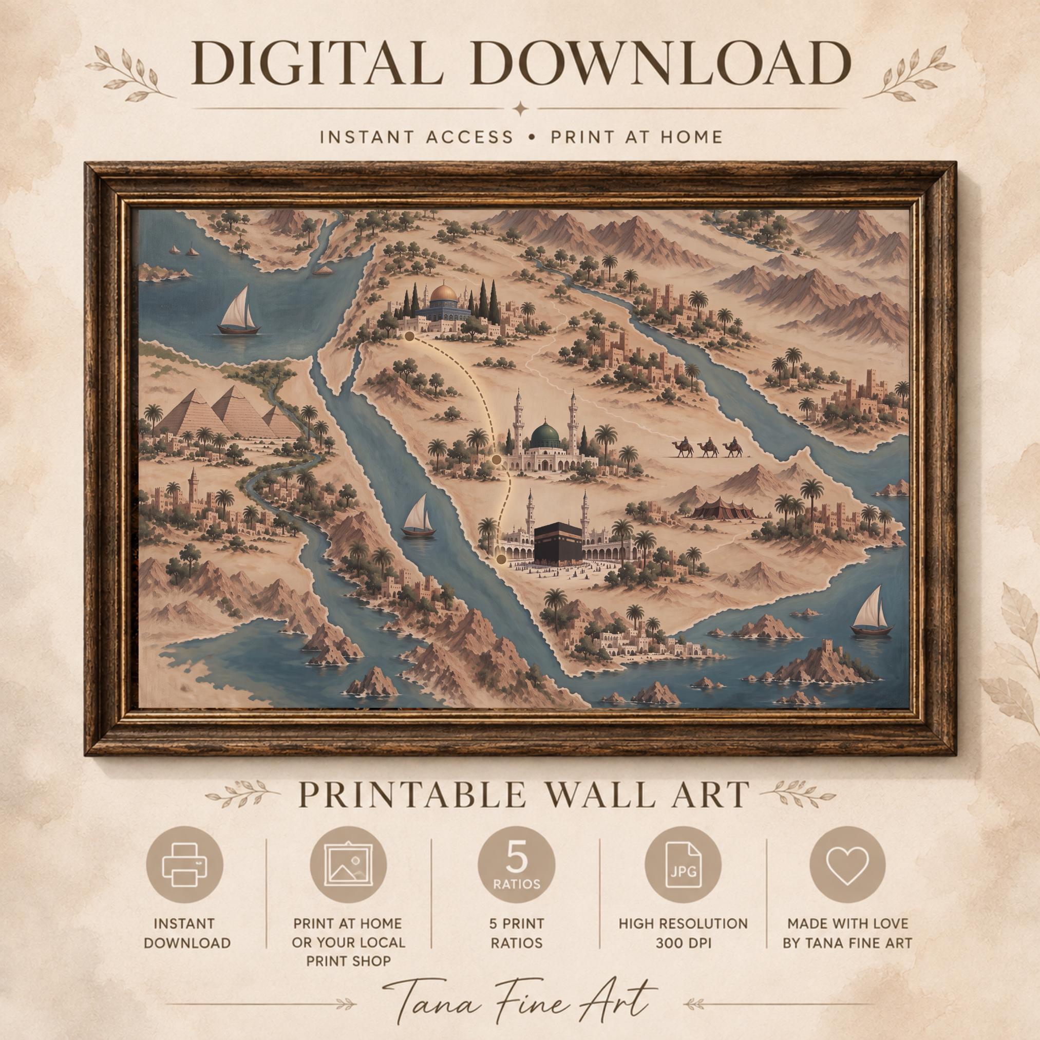 Sacred Landmarks across a Desert Map — image 6