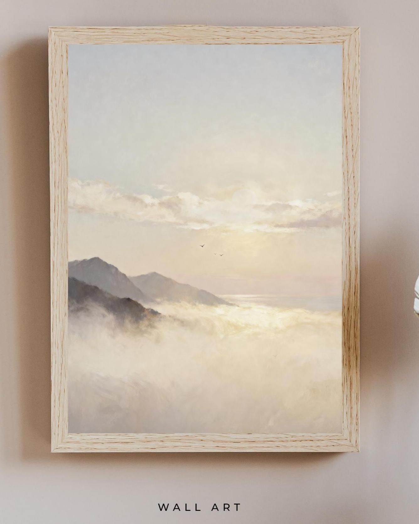 Neutral Coastal Printable Wall Art, Soft Ocean Landscape, Serene Bedroom Decor Digital Download — image 6