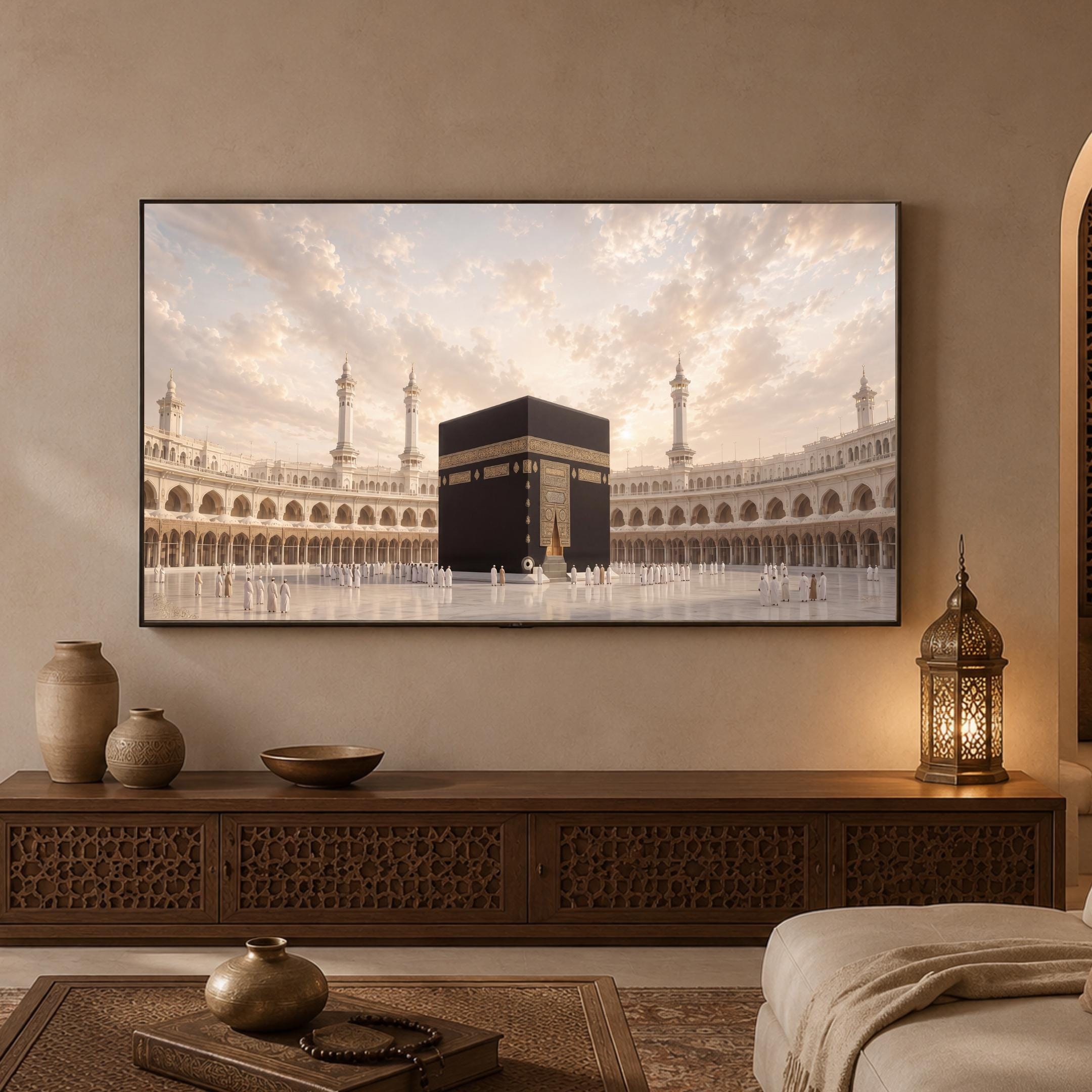 Neutral Kaaba Frame TV Art, Islamic Hajj Digital Download, Samsung Art Mode — image 5