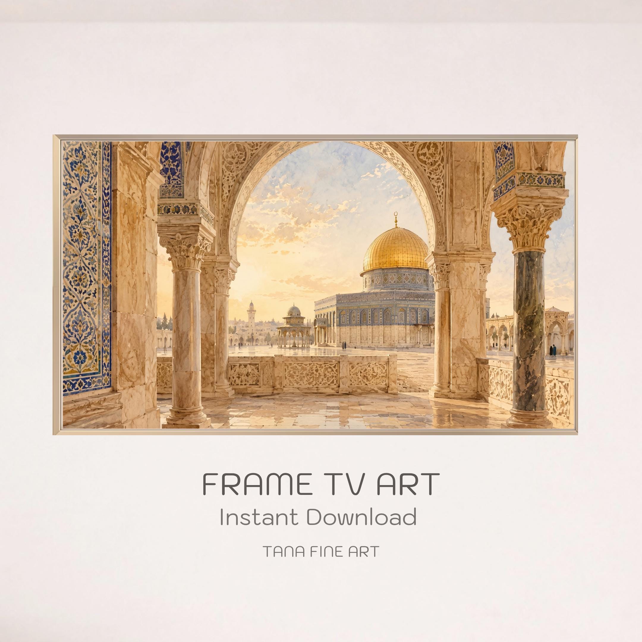 Islamic Frame TV Art Set of 3 | Watercolor Mosque Architecture | Samsung The Frame Digital Download — image 7