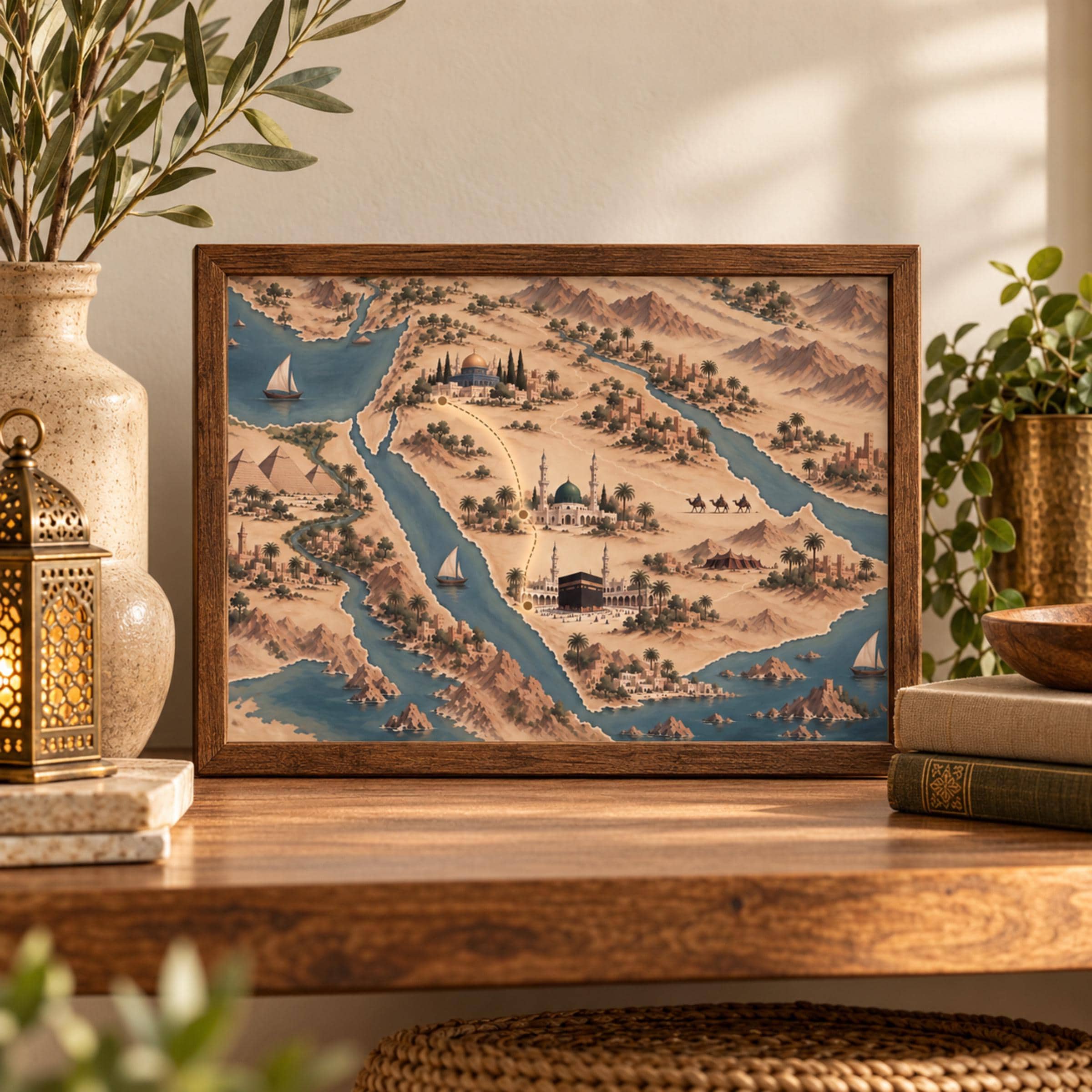 Sacred Landmarks across a Desert Map — image 4