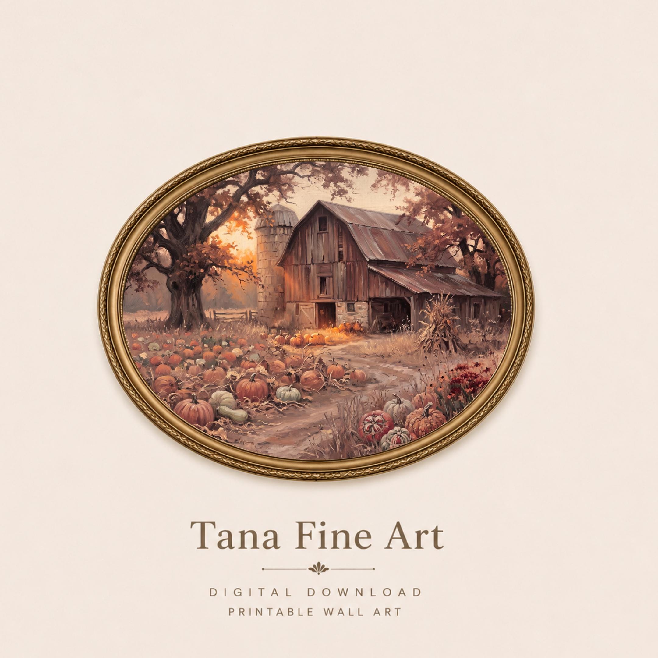 Fall Barn Printable Wall Art | Autumn Pumpkin Farmhouse Landscape | Rustic Decor Digital Download Print — image 10