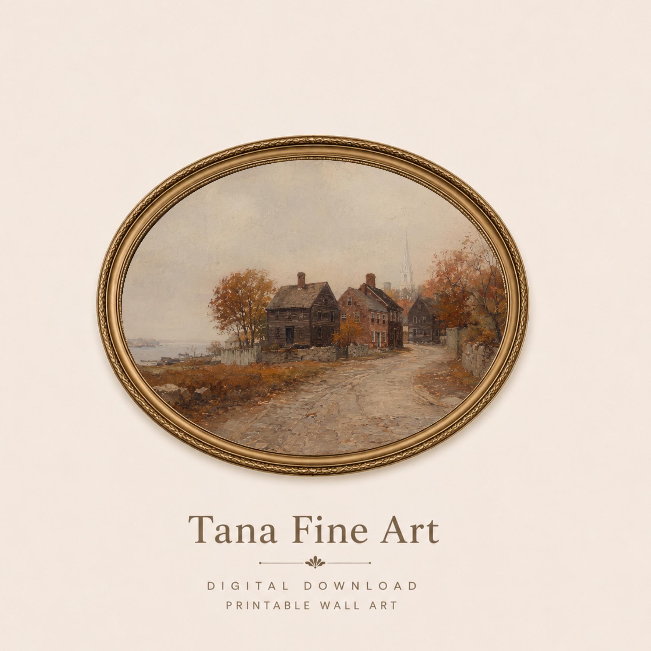 Autumn Street Printable Wall Art, Vintage Salem Inspired, New England Landscape, Digital Download — image 8