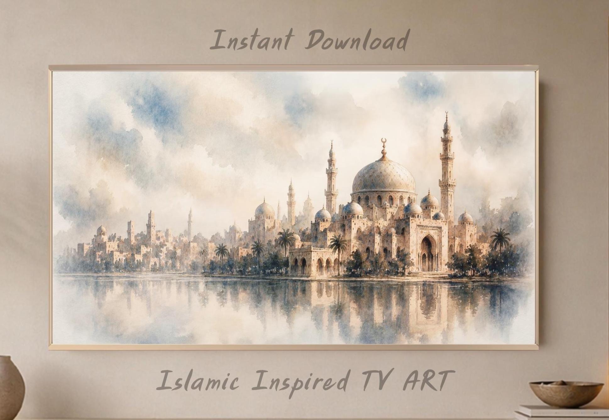 Neutral Islamic Frame TV Art | Mosque Skyline Digital Download — image 4