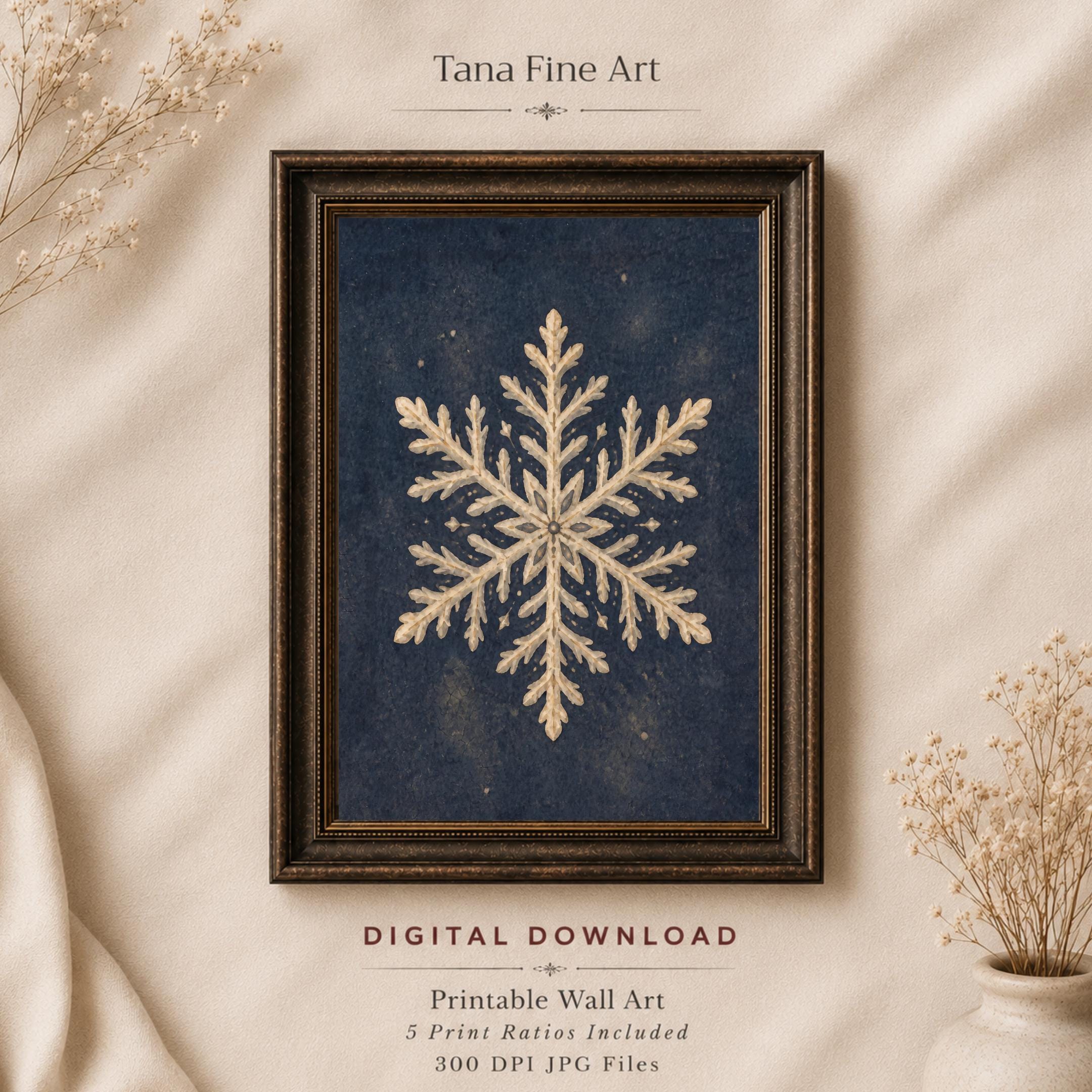 Cream Snowflake on Winter Blue — image 5
