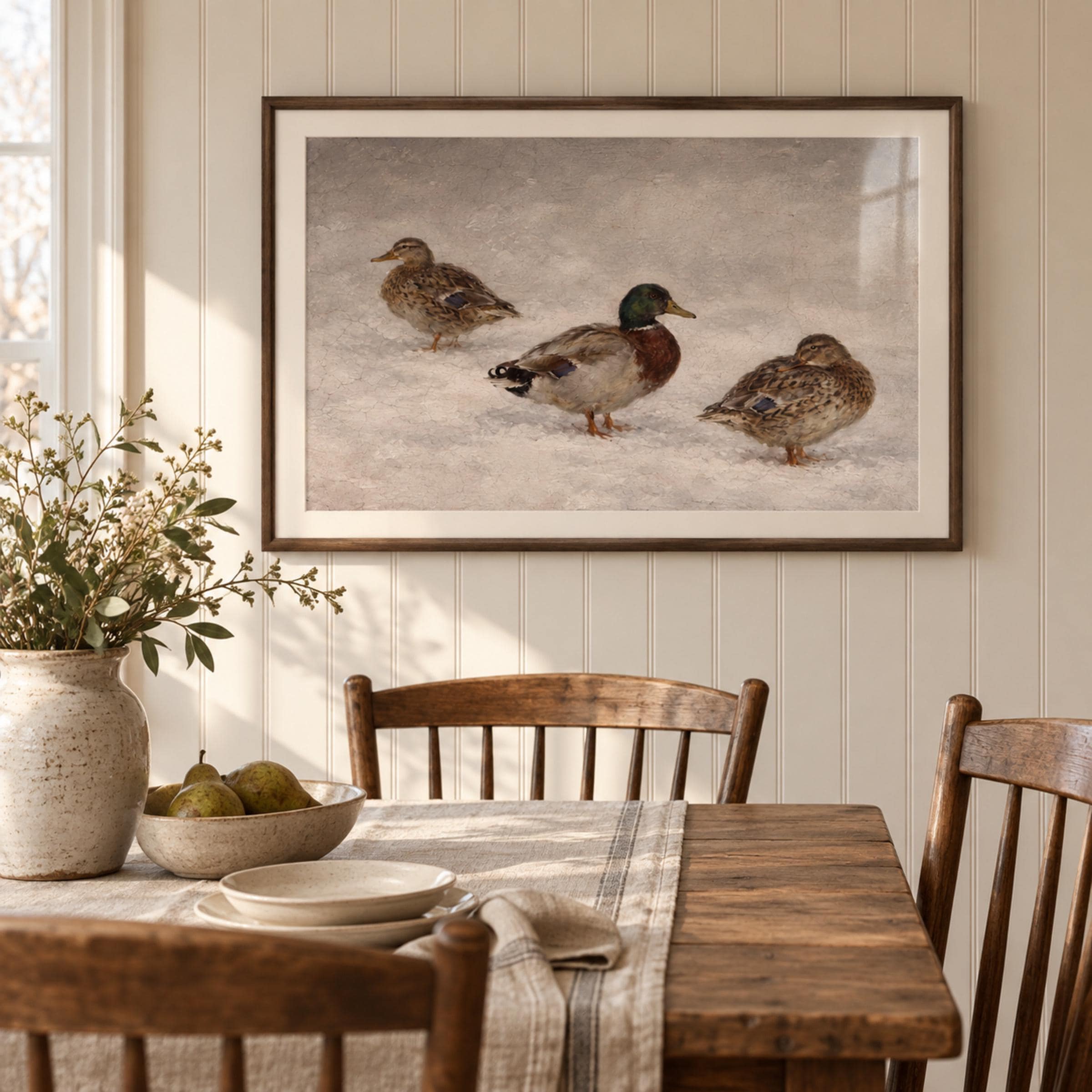 Three Mallards on the Snow — image 4