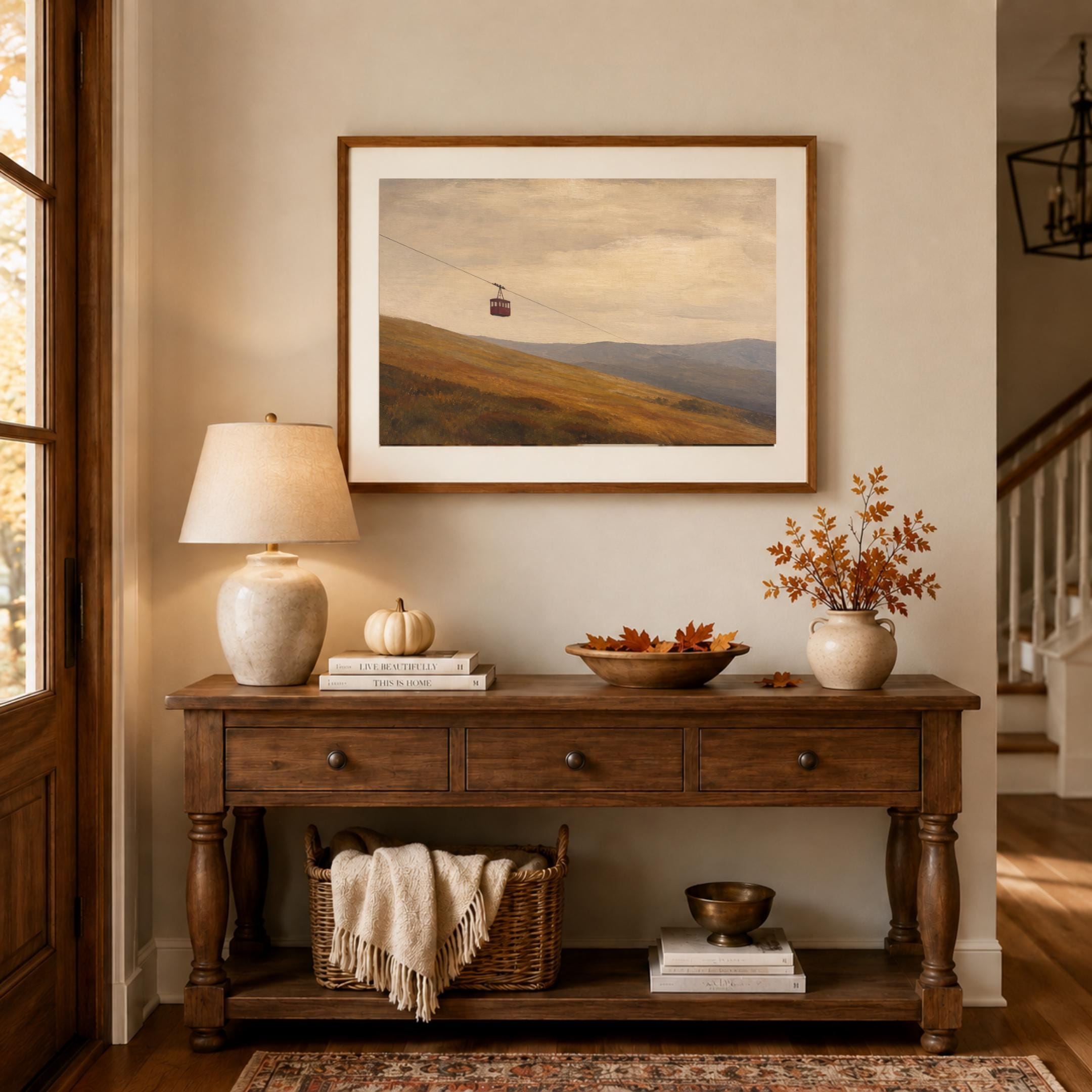 Vintage Mountain Landscape Wall Art | Neutral Countryside Print | Rustic Printable Digital Download — image 4