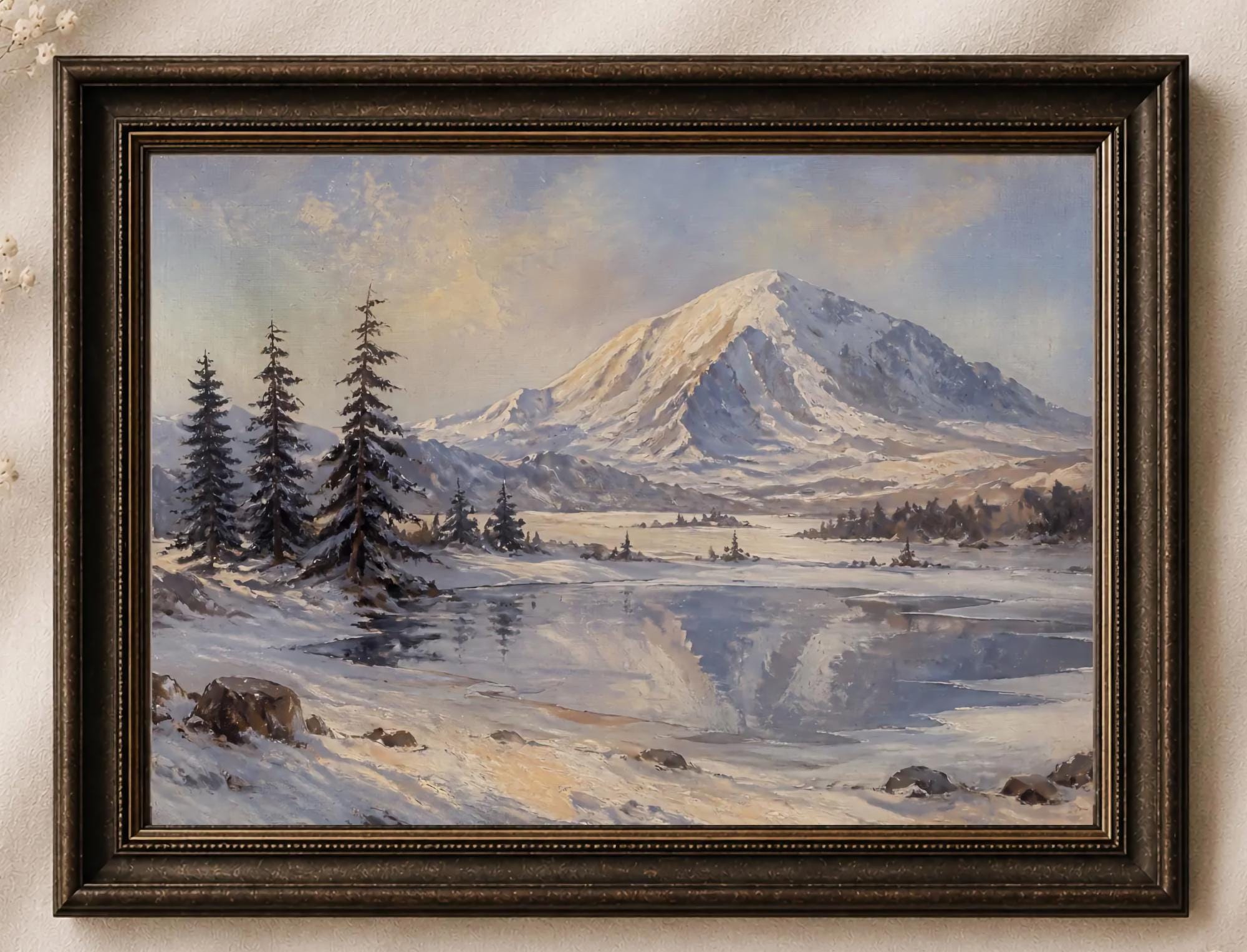 Rainier-Inspired Peak above the Frozen Lake — image 2
