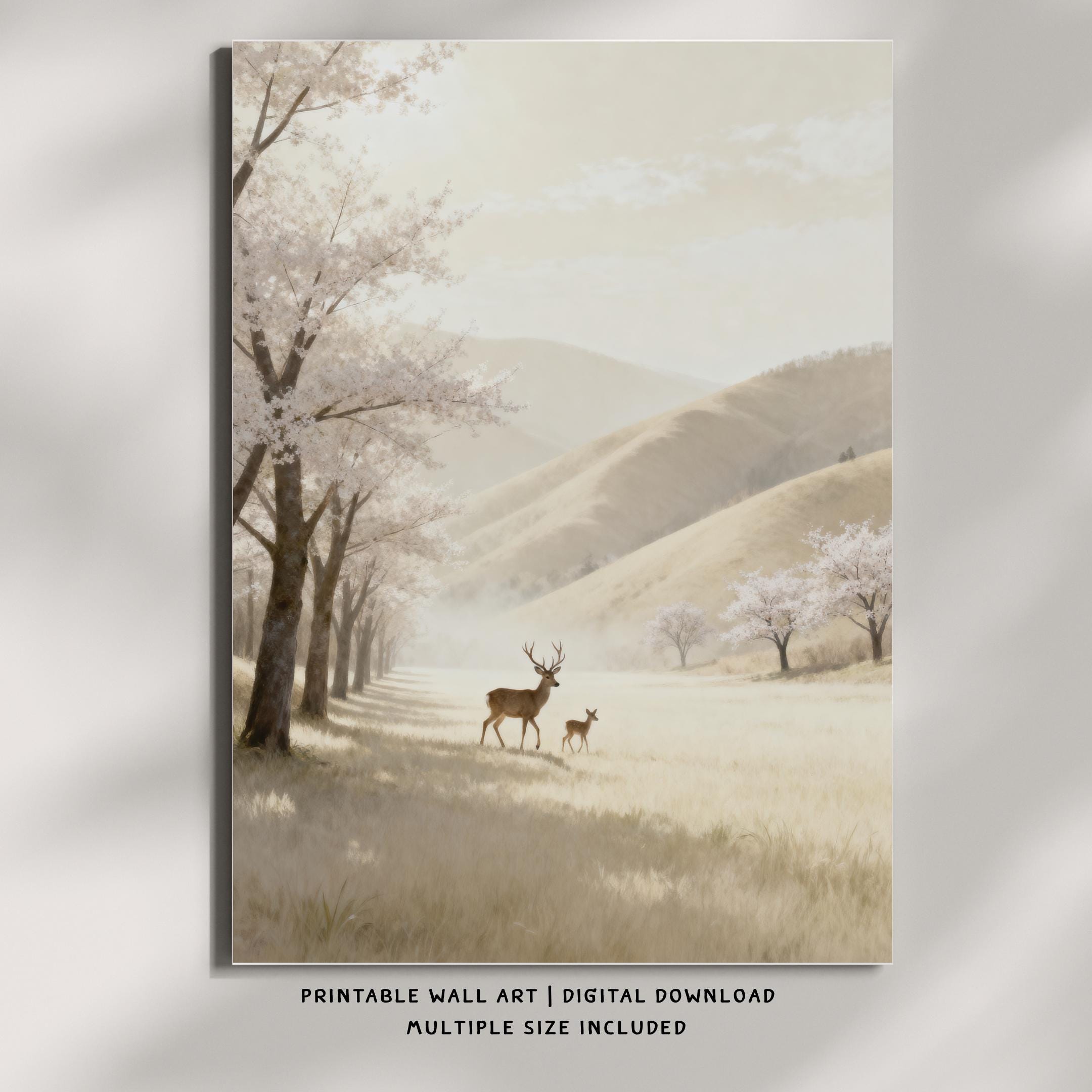 Neutral Whitetail Deer Wall Art Printable | Minimalist Wildlife Wall Decor (Digital Download) — image 7