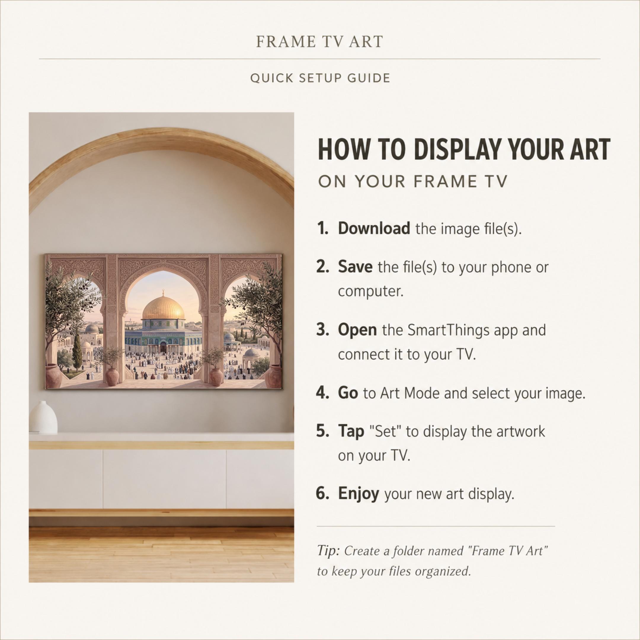 Dome of the Rock Samsung Frame TV Art Islamic Jerusalem 4K Digital Download Display — image 9