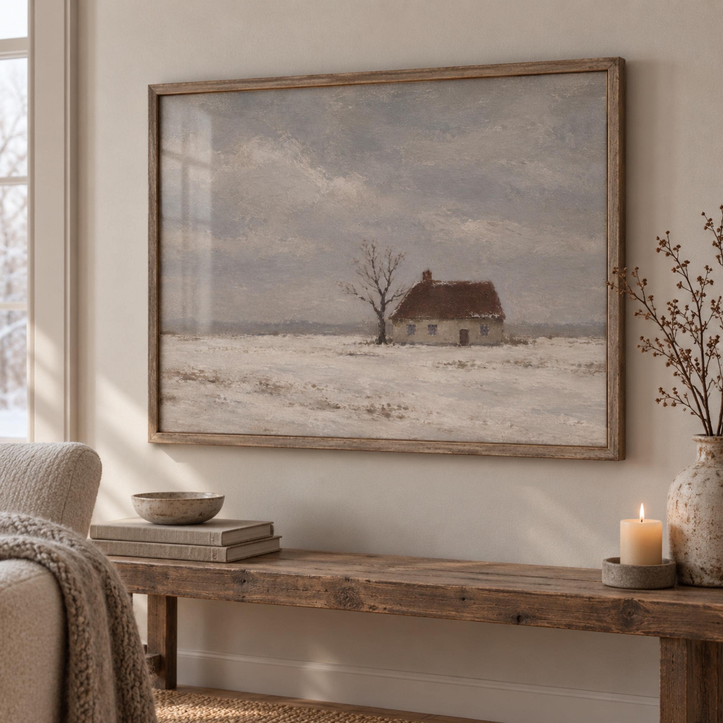 Small Cottage beneath a Winter Sky — image 3