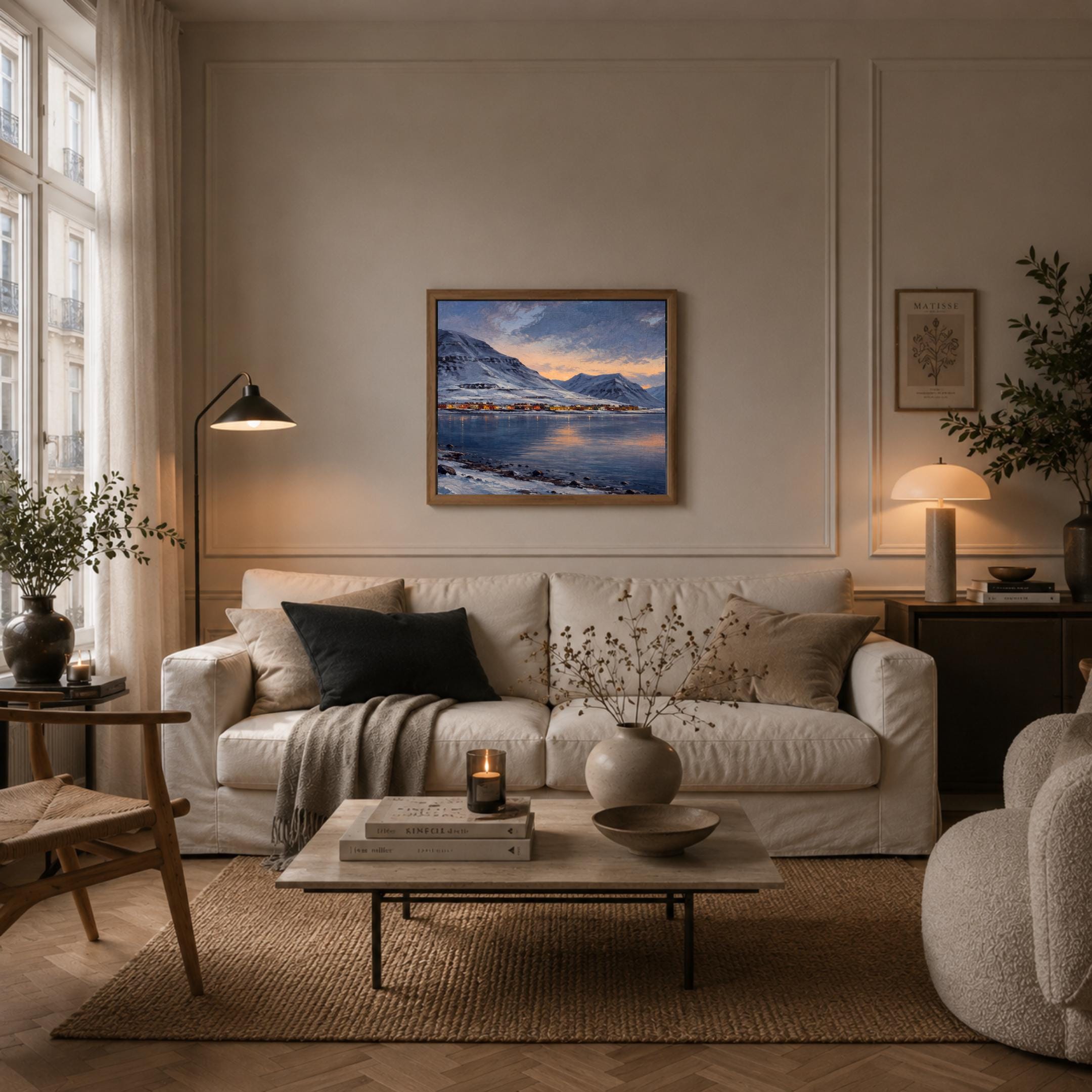 Svalbard-Inspired Village at Winter Twilight — image 6