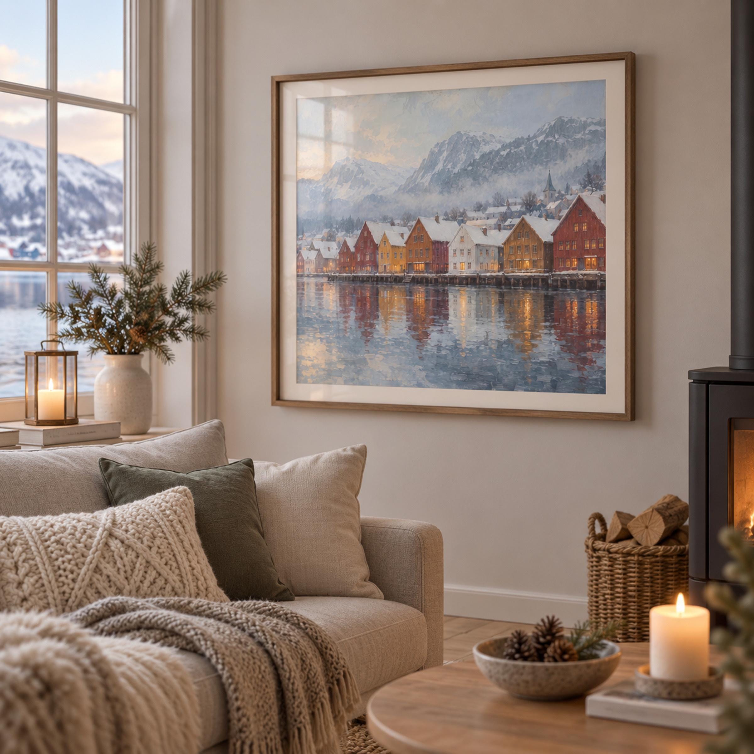 Colorful Houses beside the Winter Fjord — image 3