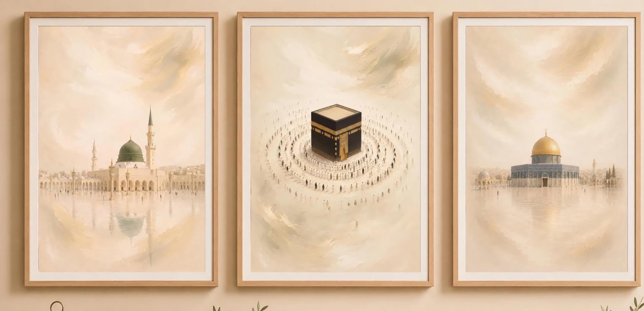 Islamic Landmarks in Golden Haze — Set of 3 — image 3