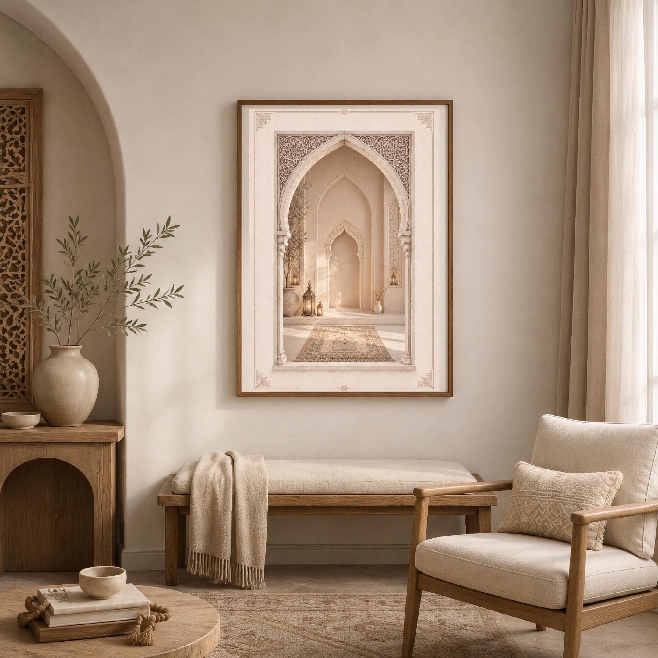 Quiet Prayer Interior — Islamic Arch Art — image 3