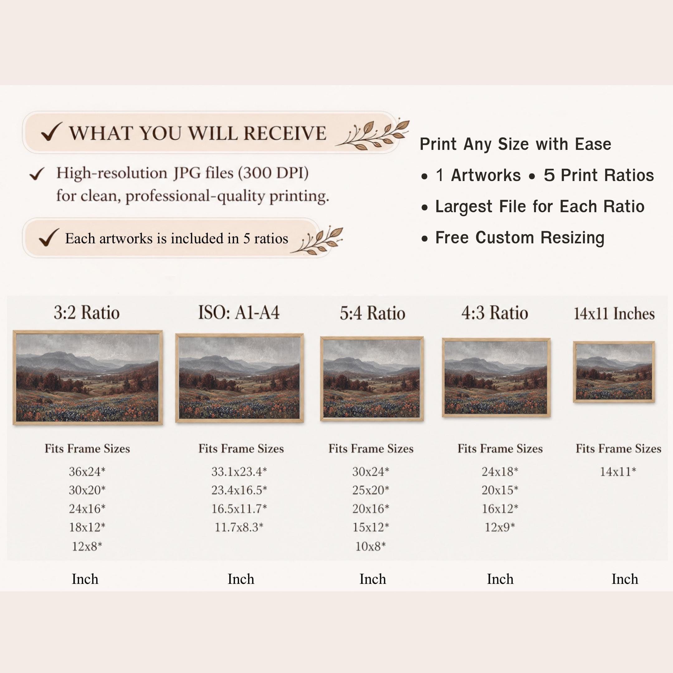 Mountain Meadow Wall Art | Vintage Wildflower Landscape Print | Fall Nature Printable Digital Download — image 9