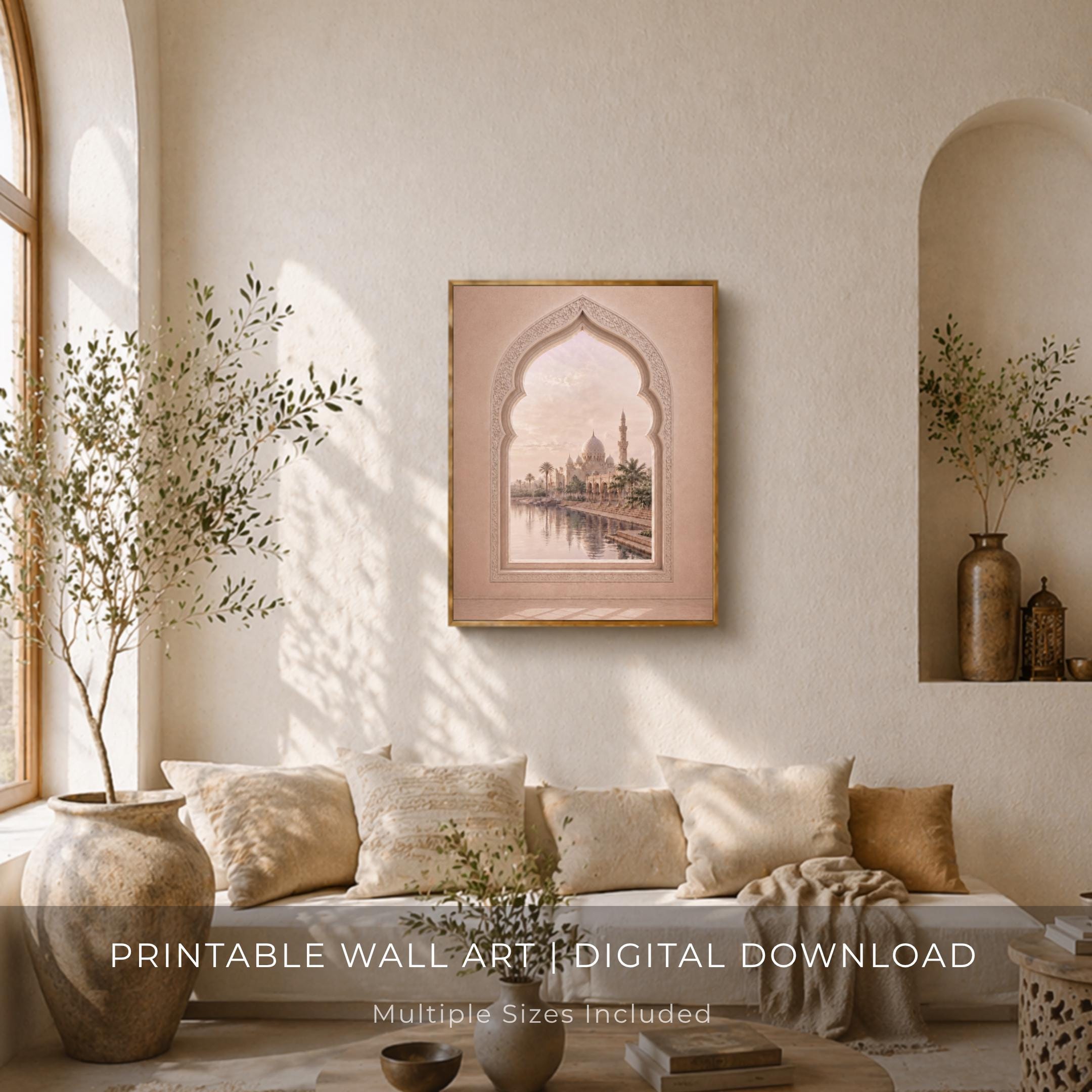 Mosque Reflections beyond a Blush Window — image 4