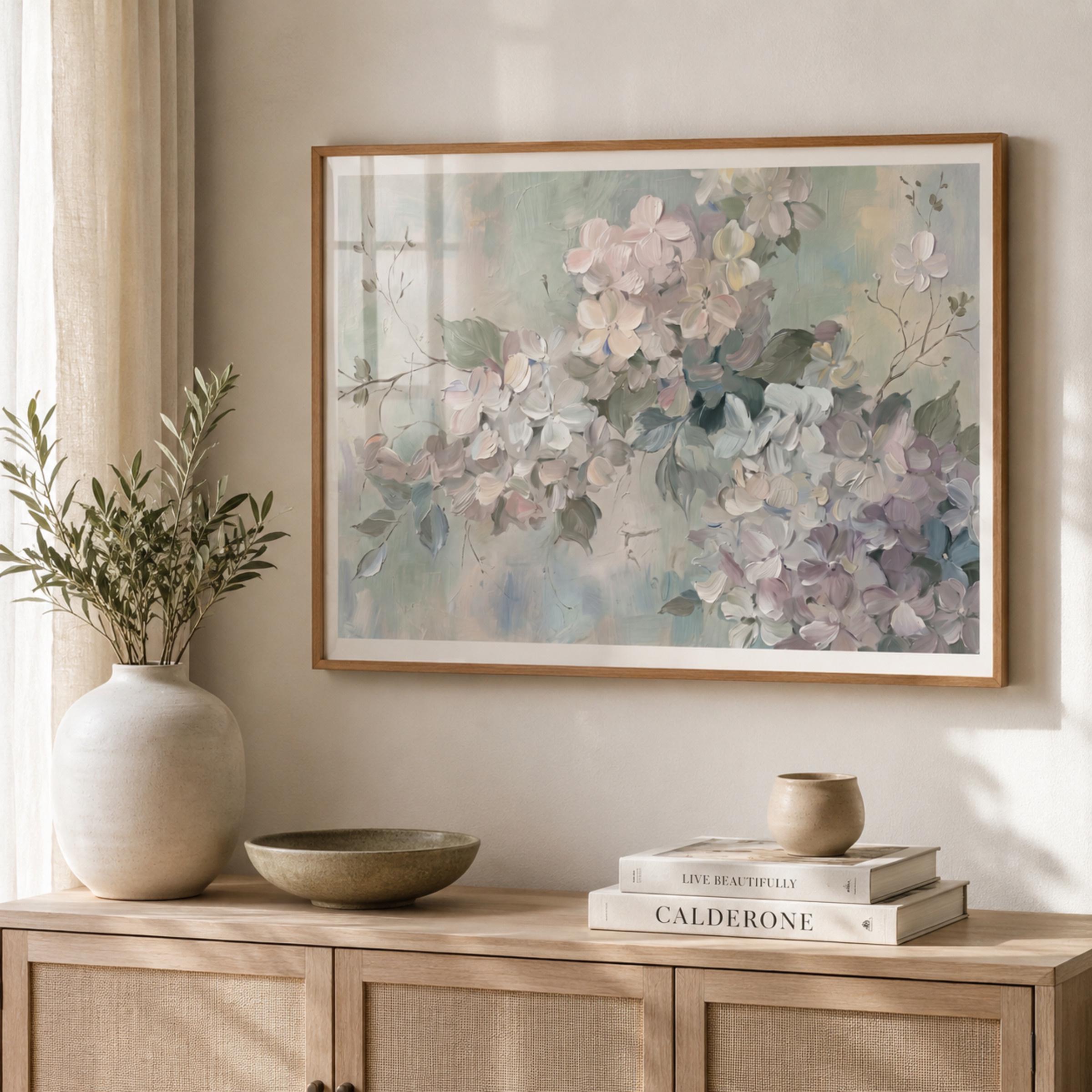 Neutral Floral Wall Art Printable, Soft White Blossom Farmhouse Wall Decor (Digital Download) — image 3