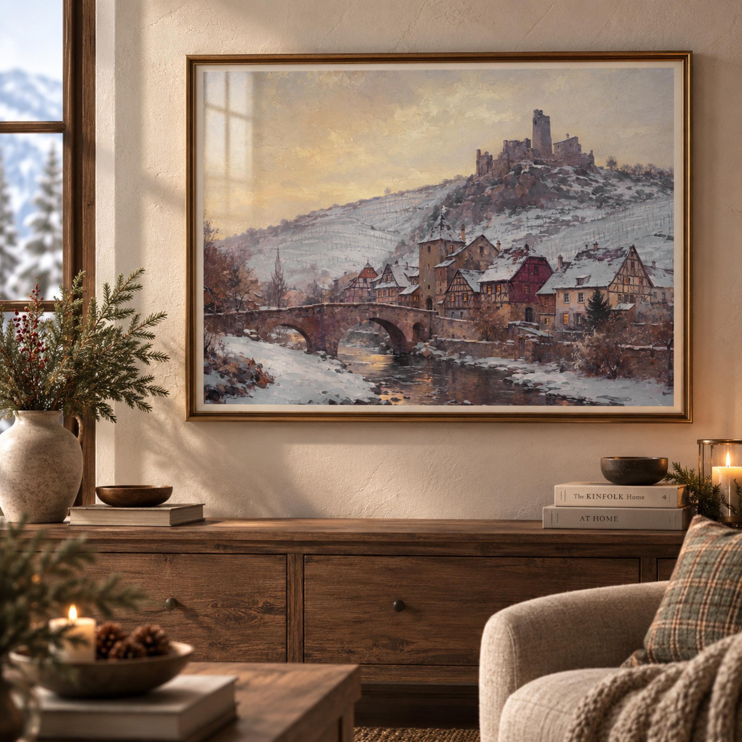 Kaysersberg-Inspired Winter Bridge & Castle — image 3
