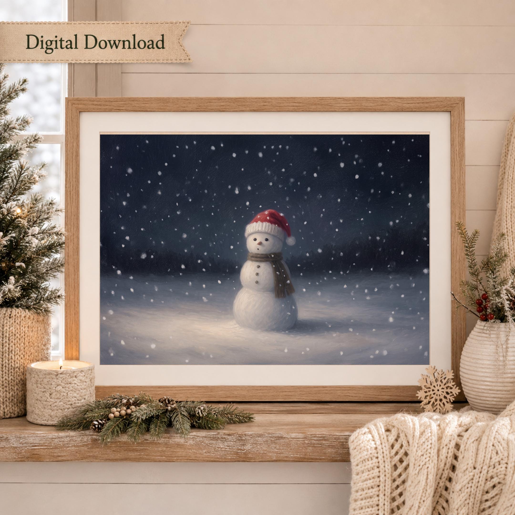 A Snowman beneath the Falling Snow — image 8